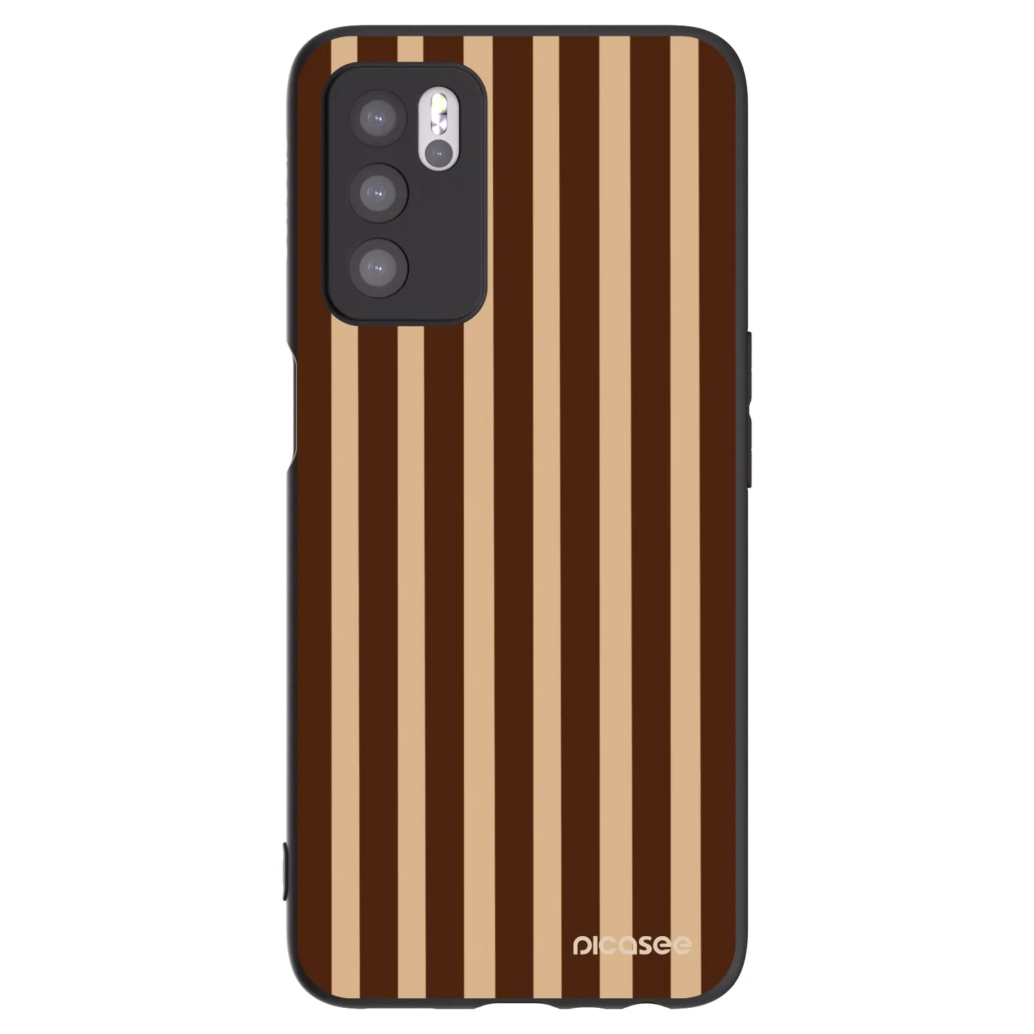 Picasee husă neagră din silicon pentru OPPO A16s - Brown lines