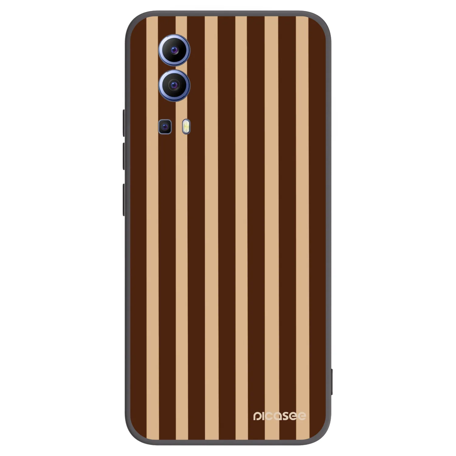 Picasee husă neagră din silicon pentru Vivo Y52 5G - Brown lines