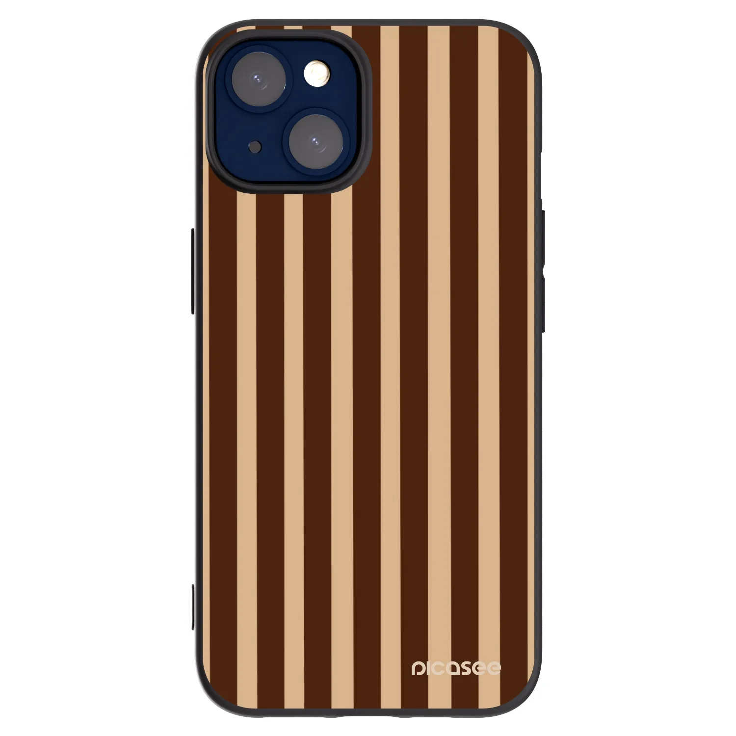 Picasee husă neagră din silicon pentru Apple iPhone 14 - Brown lines