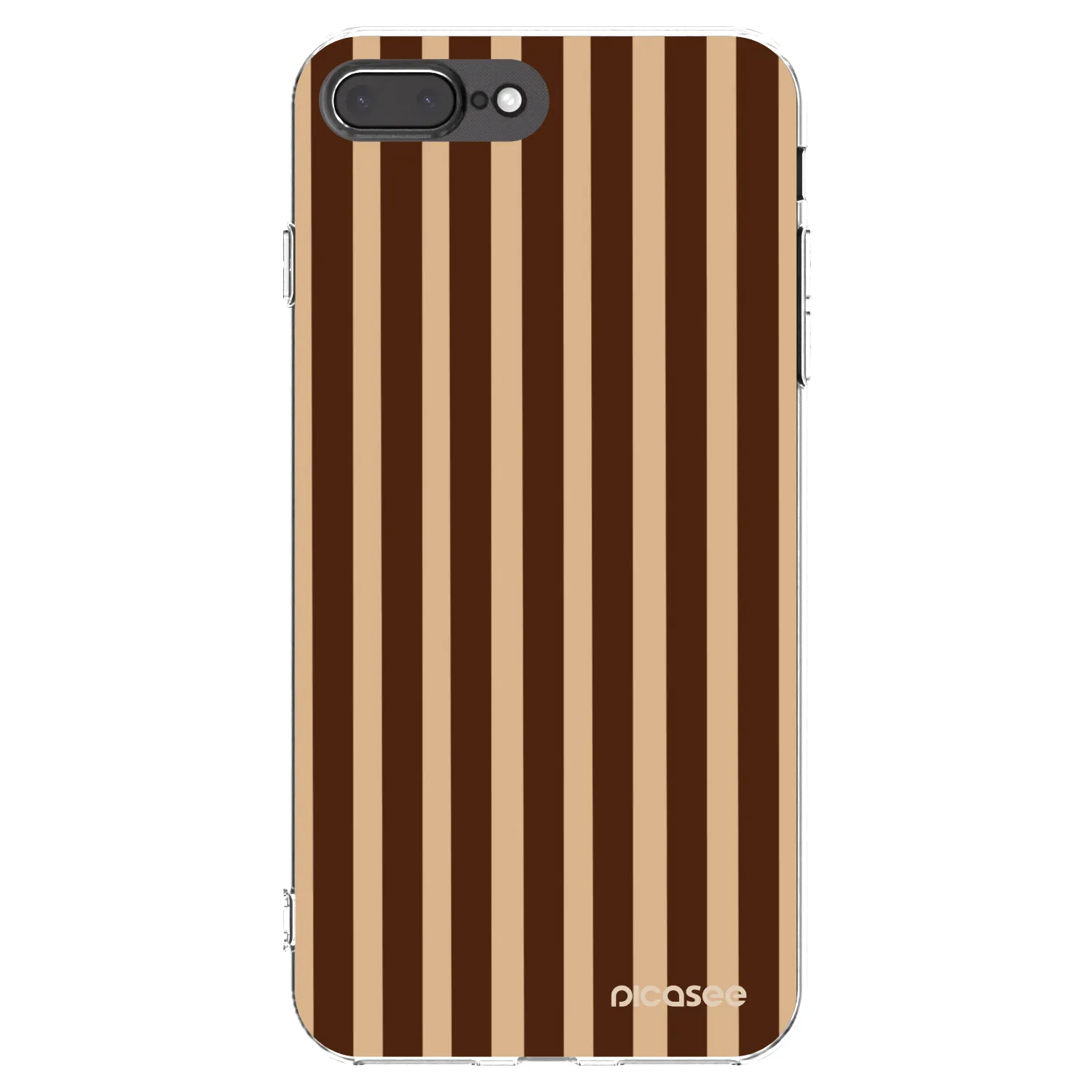 Picasee husă transparentă din silicon pentru Apple iPhone 8 Plus - Brown lines