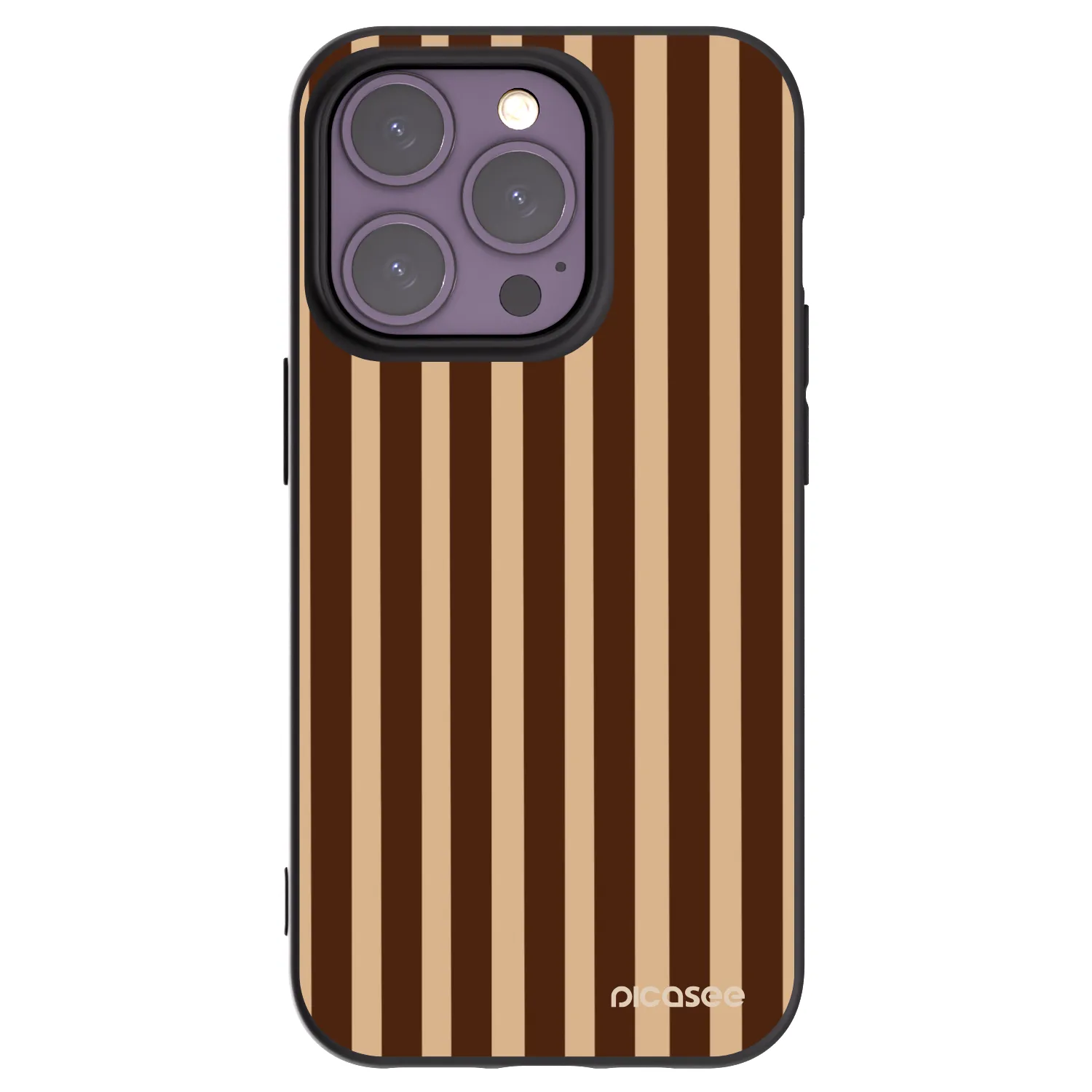 Picasee husă neagră din silicon pentru Apple iPhone 14 Pro - Brown lines