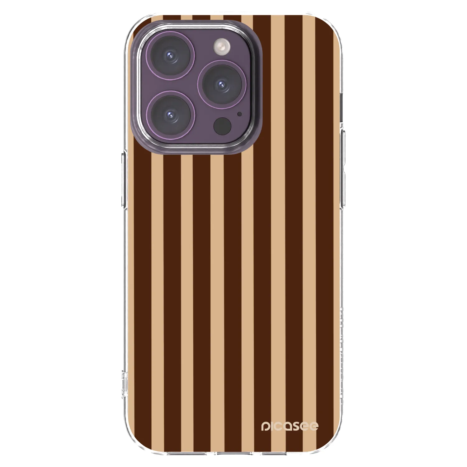 Picasee husă transparentă din silicon pentru Apple iPhone 14 Pro - Brown lines