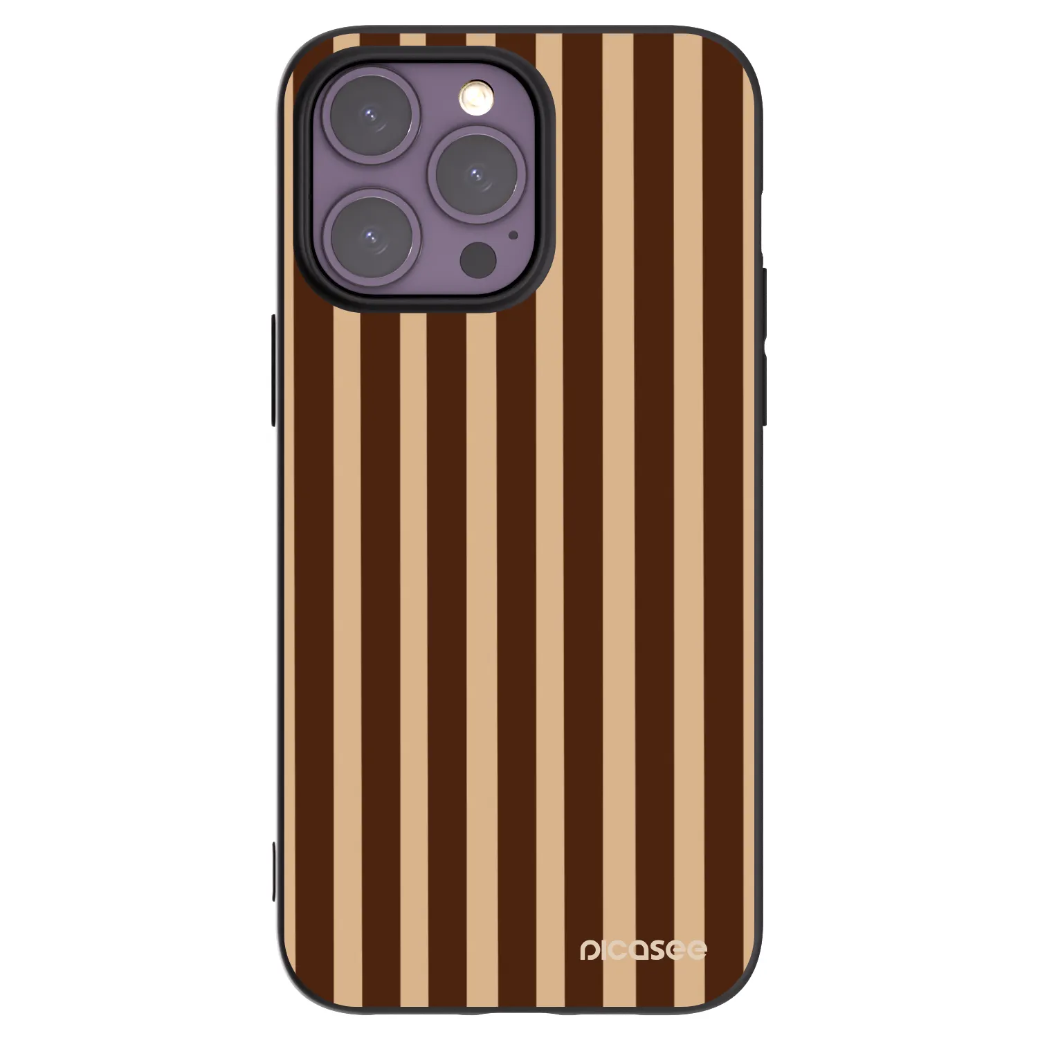 Picasee husă neagră din silicon pentru Apple iPhone 14 Pro Max - Brown lines