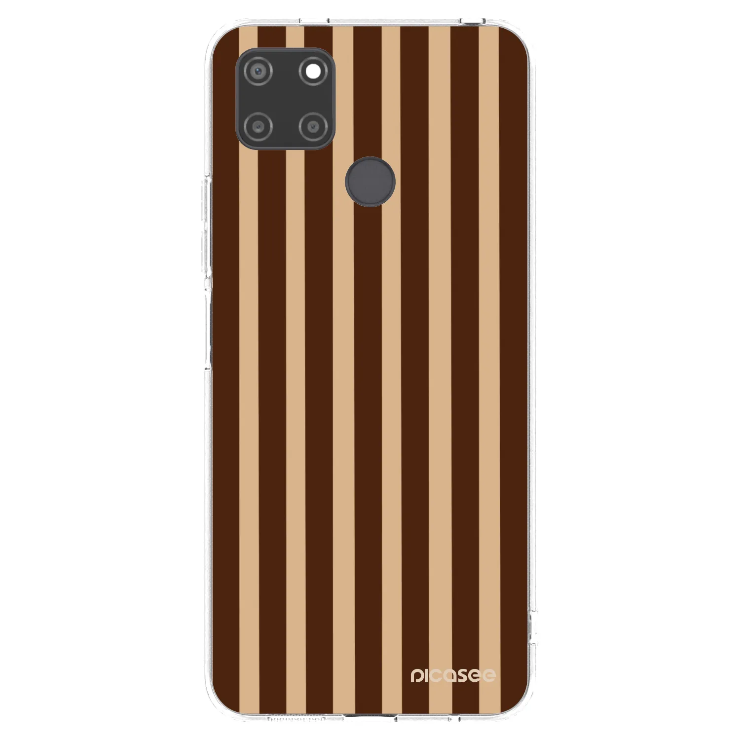 Picasee husă transparentă din silicon pentru Realme C21Y - Brown lines