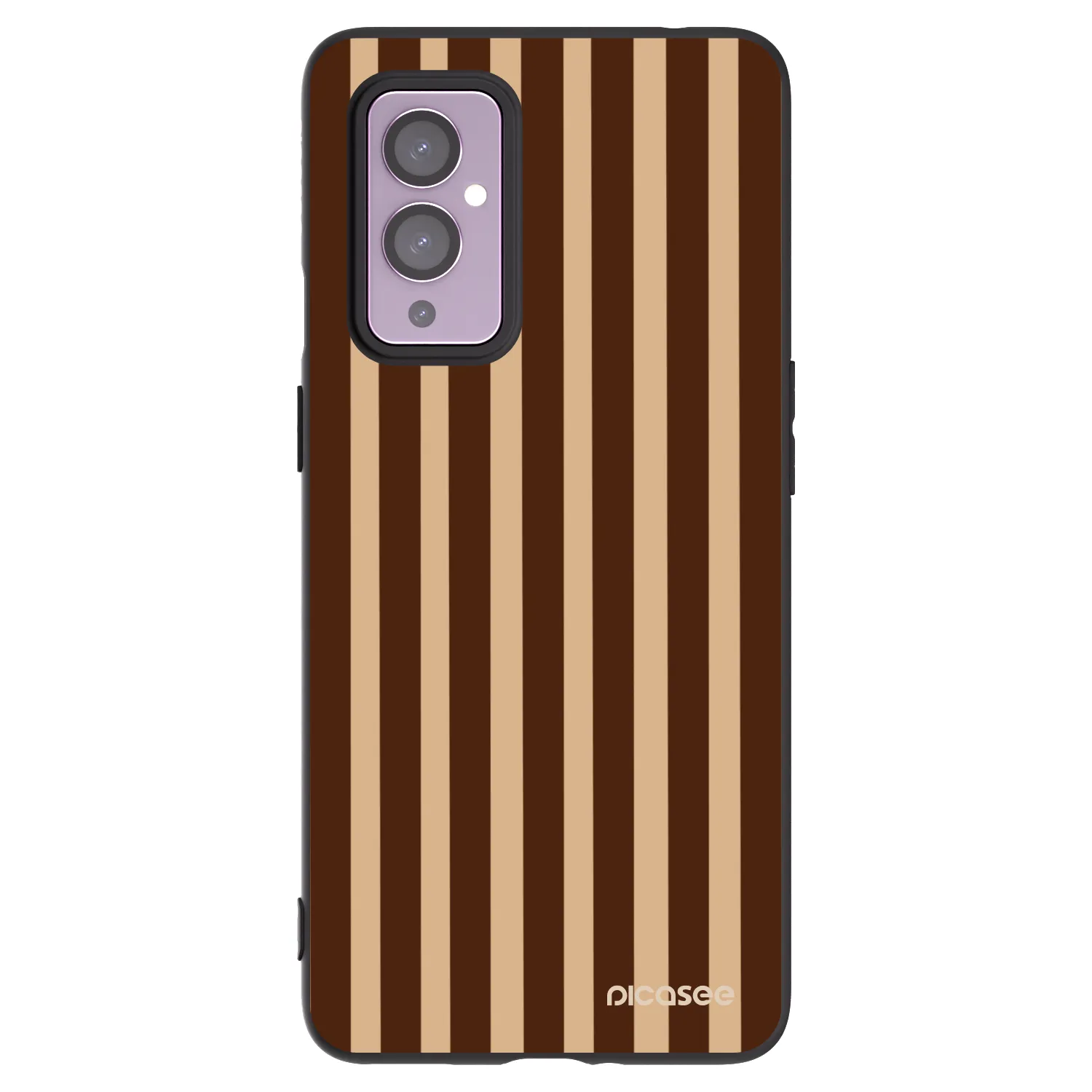Picasee husă neagră din silicon pentru OnePlus 9 - Brown lines