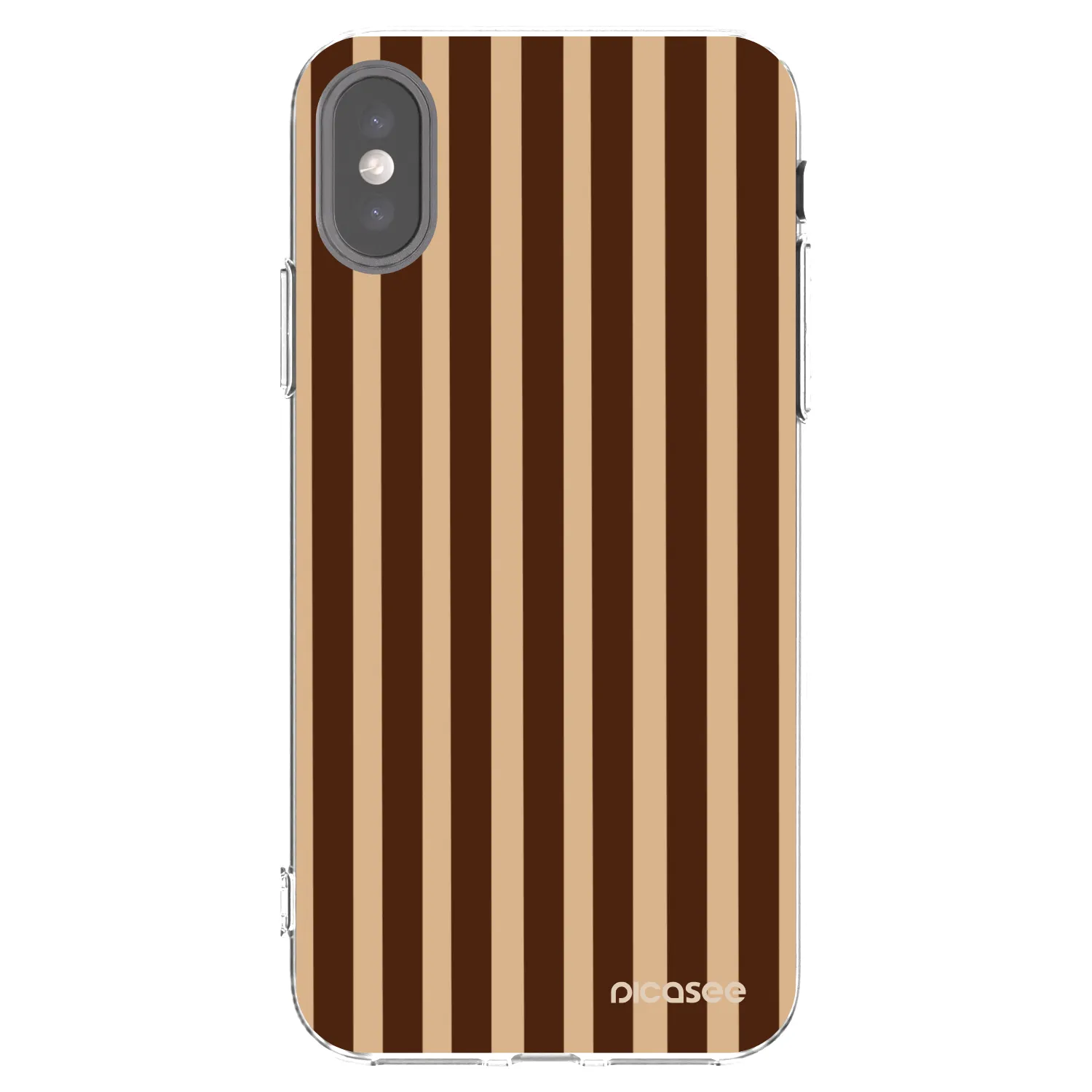 Picasee husă transparentă din silicon pentru Apple iPhone X/XS - Brown lines