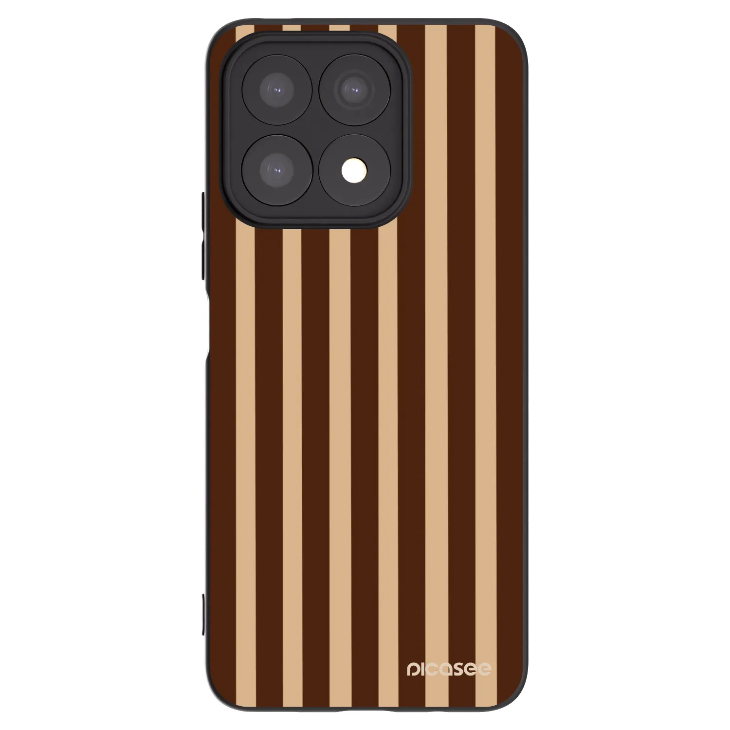 Picasee husă neagră din silicon pentru Honor X8a - Brown lines