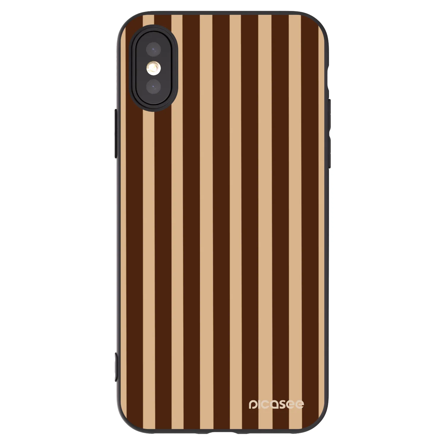 Picasee husă neagră din silicon pentru Apple iPhone X/XS - Brown lines