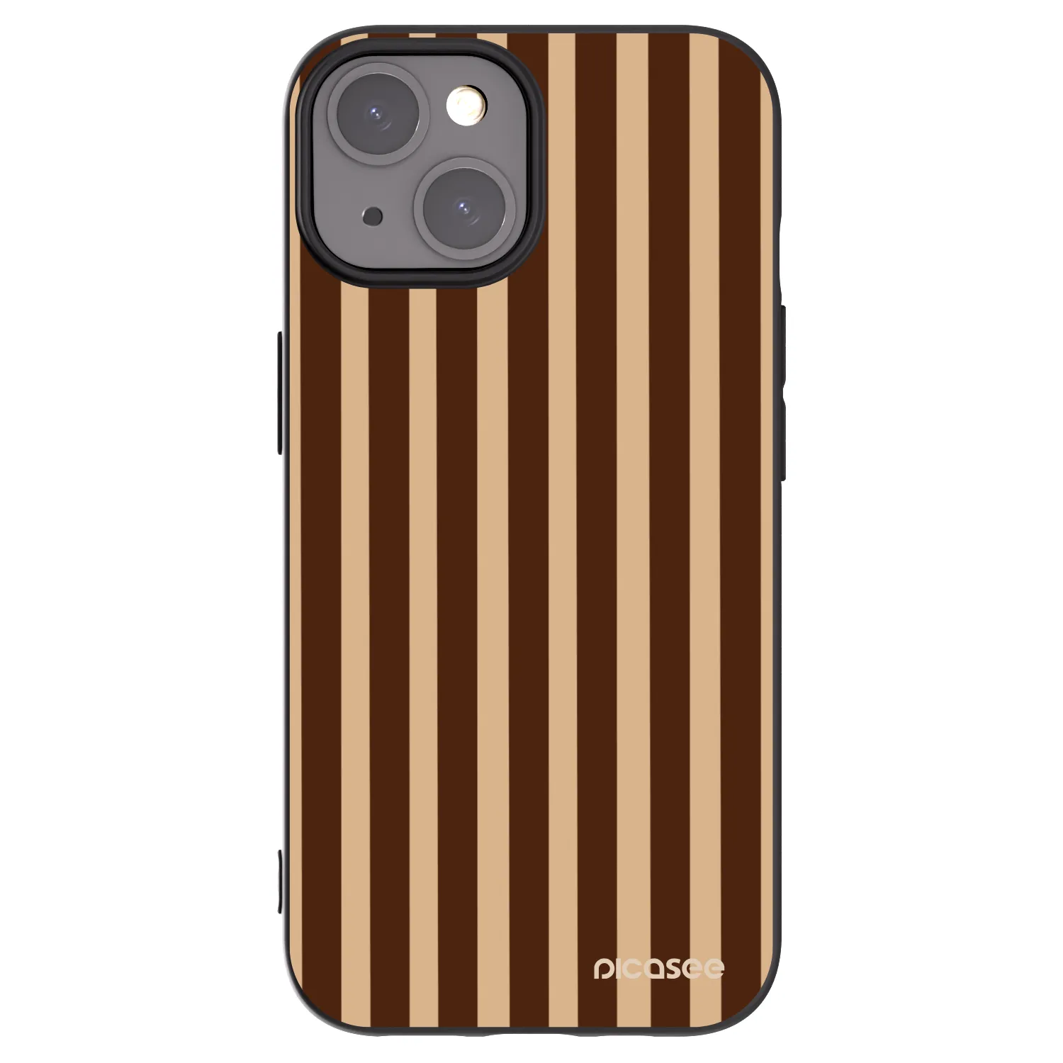 Picasee husă neagră din silicon pentru Apple iPhone 15 - Brown lines