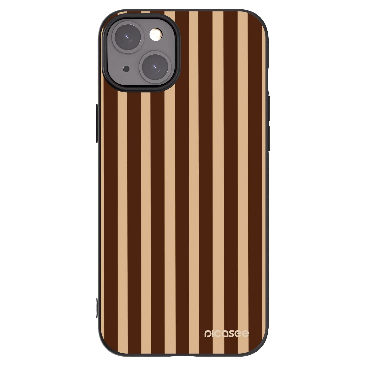 Picasee husă neagră din silicon pentru Apple iPhone 15 Plus - Brown lines