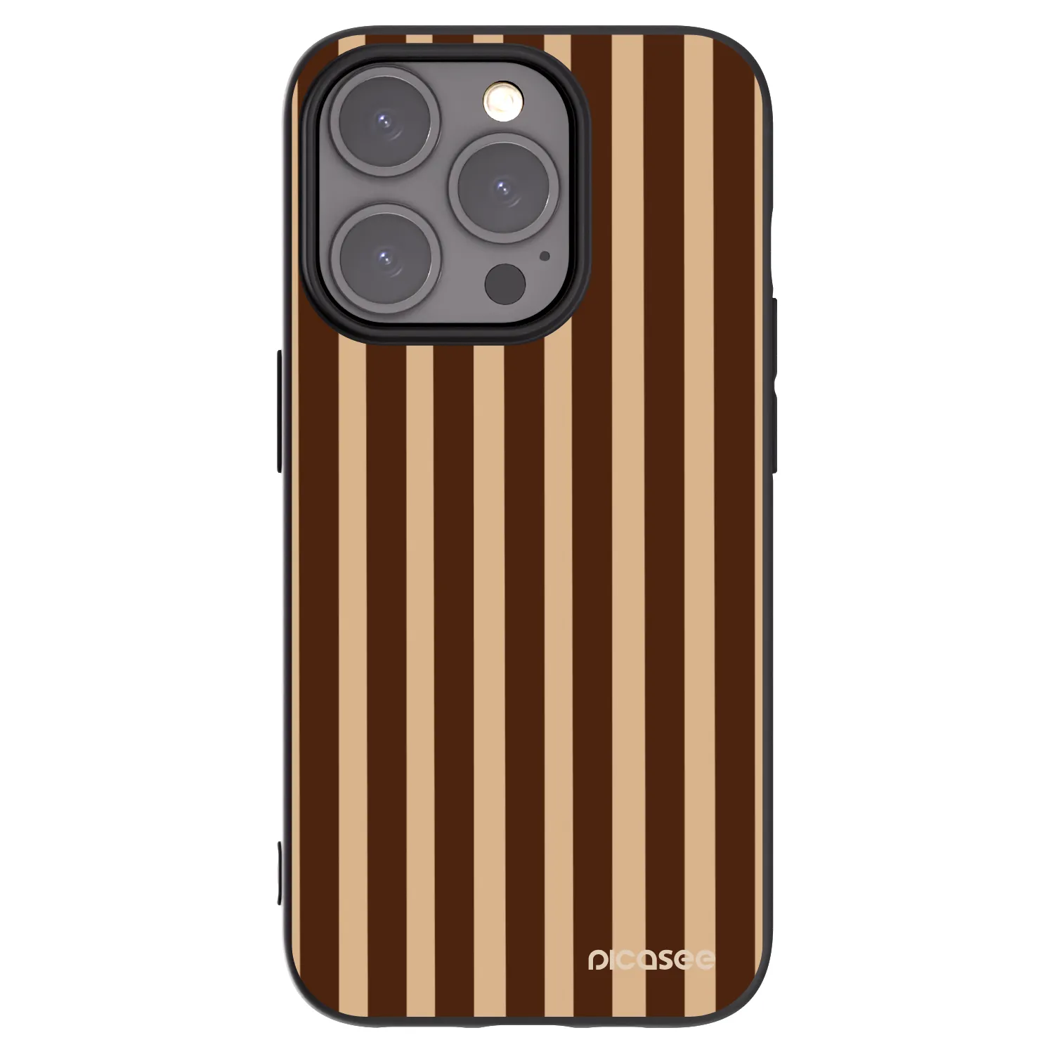 Picasee husă neagră din silicon pentru Apple iPhone 15 Pro - Brown lines