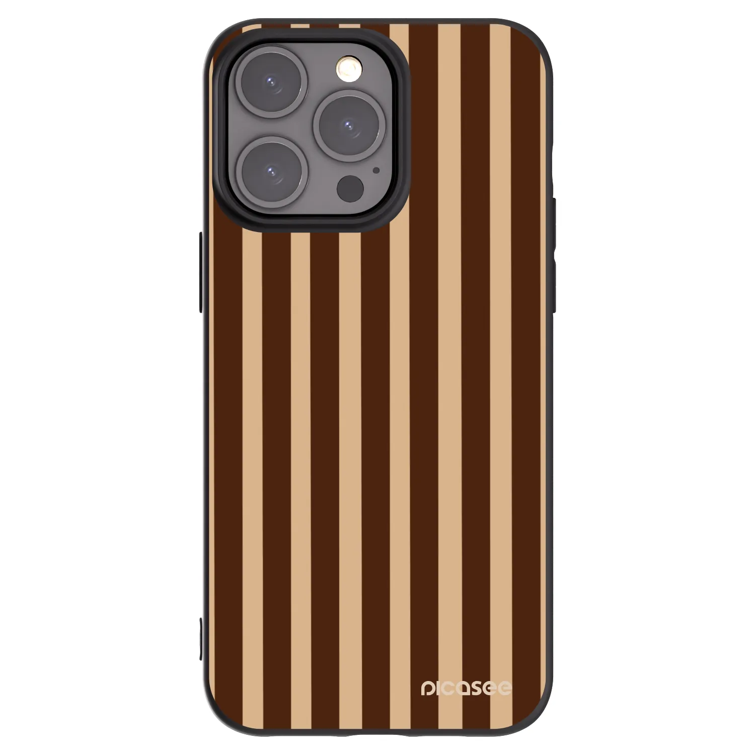 Picasee husă neagră din silicon pentru Apple iPhone 15 Pro Max - Brown lines