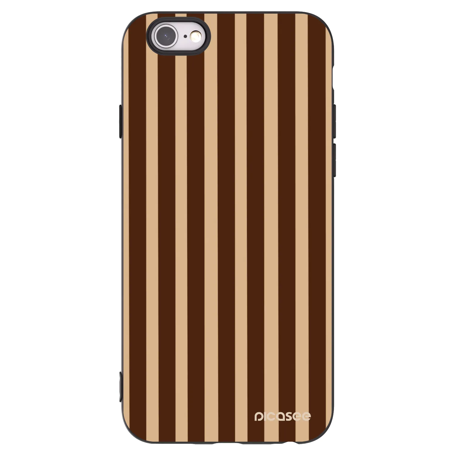 Picasee husă neagră din silicon pentru Apple iPhone 6/6S - Brown lines