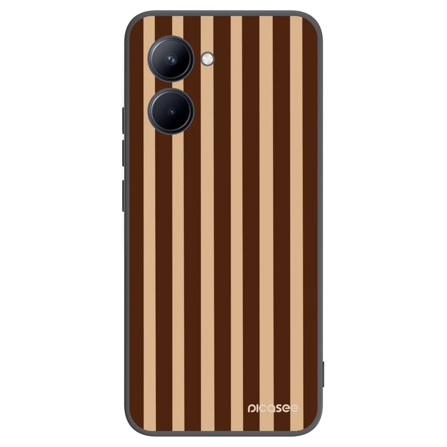 Picasee husă neagră din silicon pentru Realme C33 (2023) - Brown lines