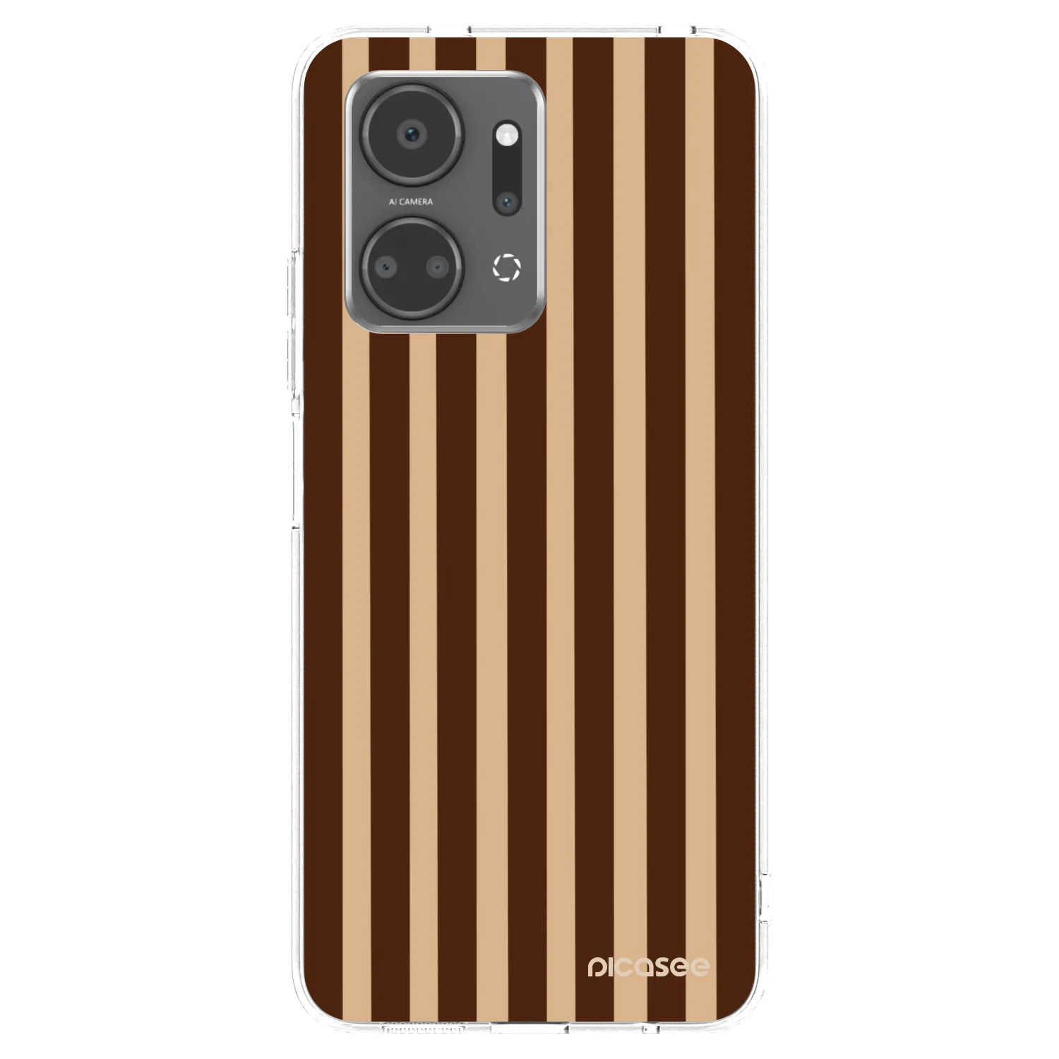 Picasee husă transparentă din silicon pentru Honor X7a - Brown lines