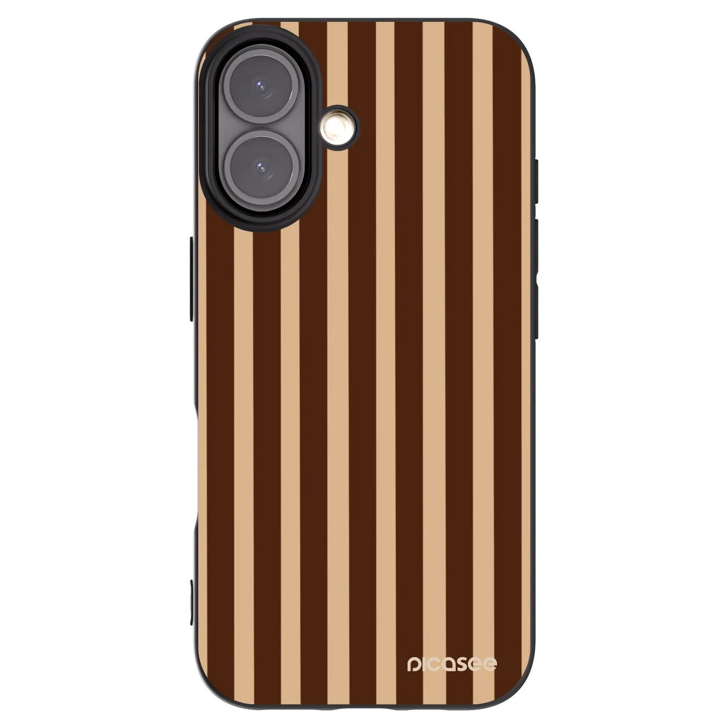 Picasee husă neagră din silicon pentru Apple iPhone 16 - Brown lines