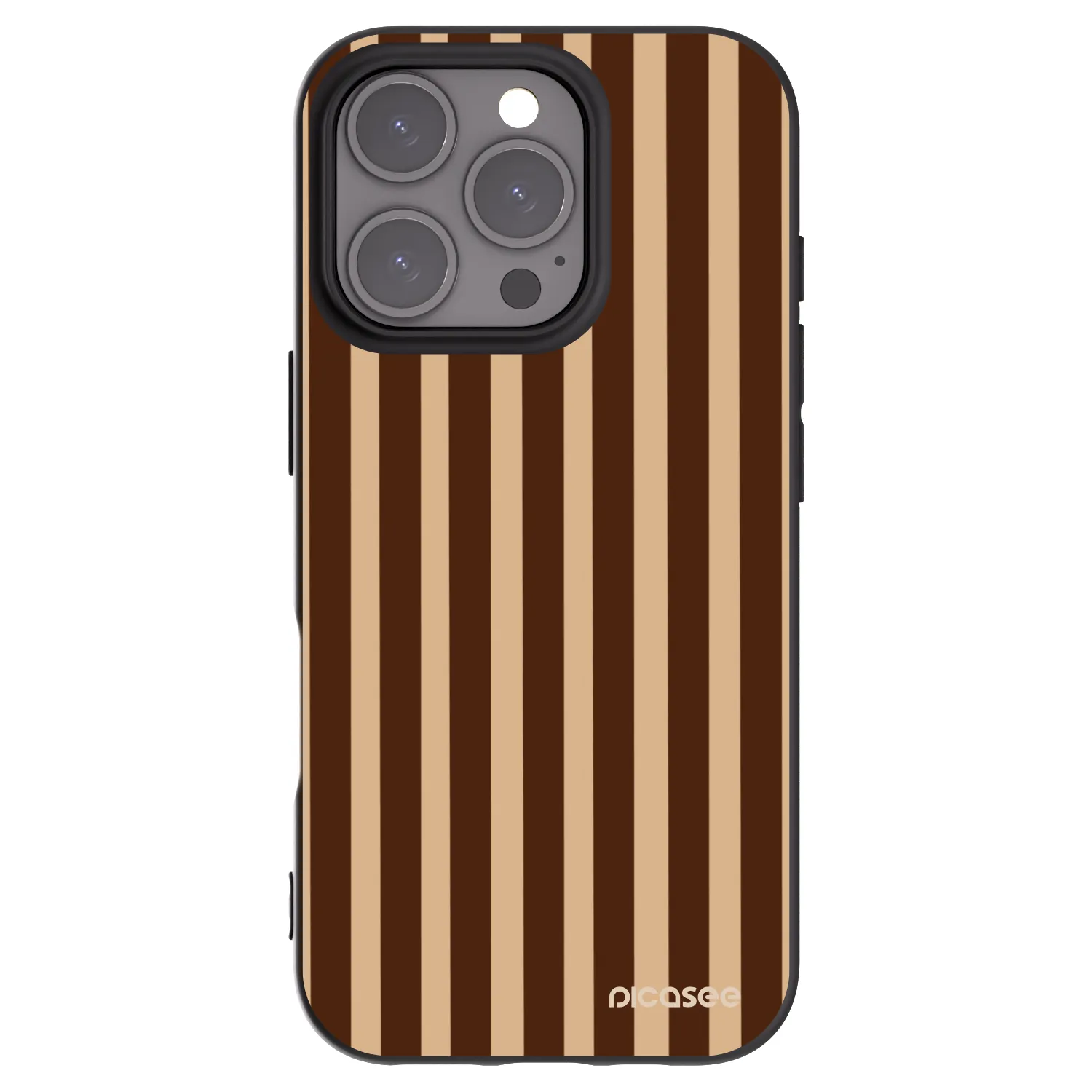 Picasee husă neagră din silicon pentru Apple iPhone 16 Pro - Brown lines