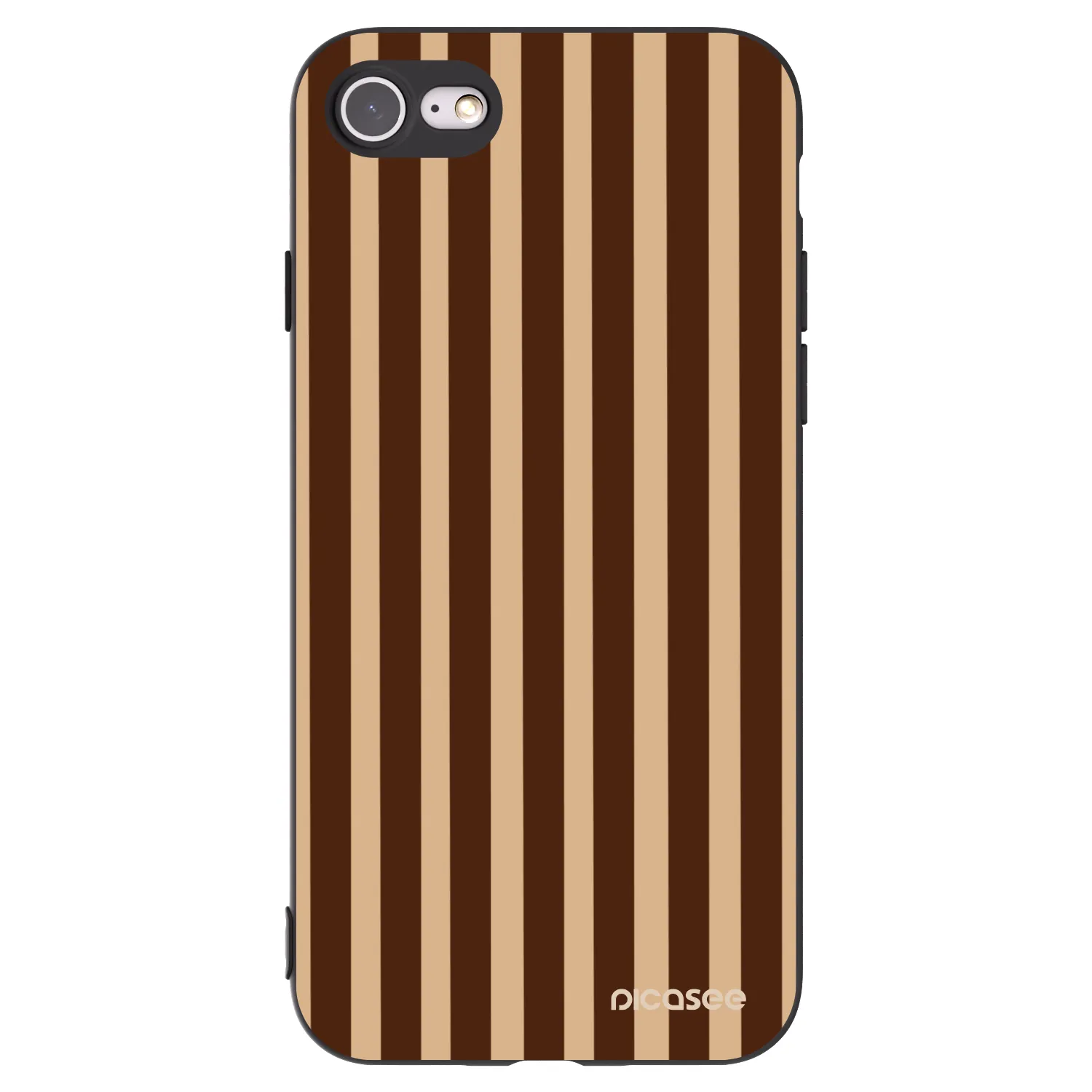 Picasee husă neagră din silicon pentru Apple iPhone 8 - Brown lines