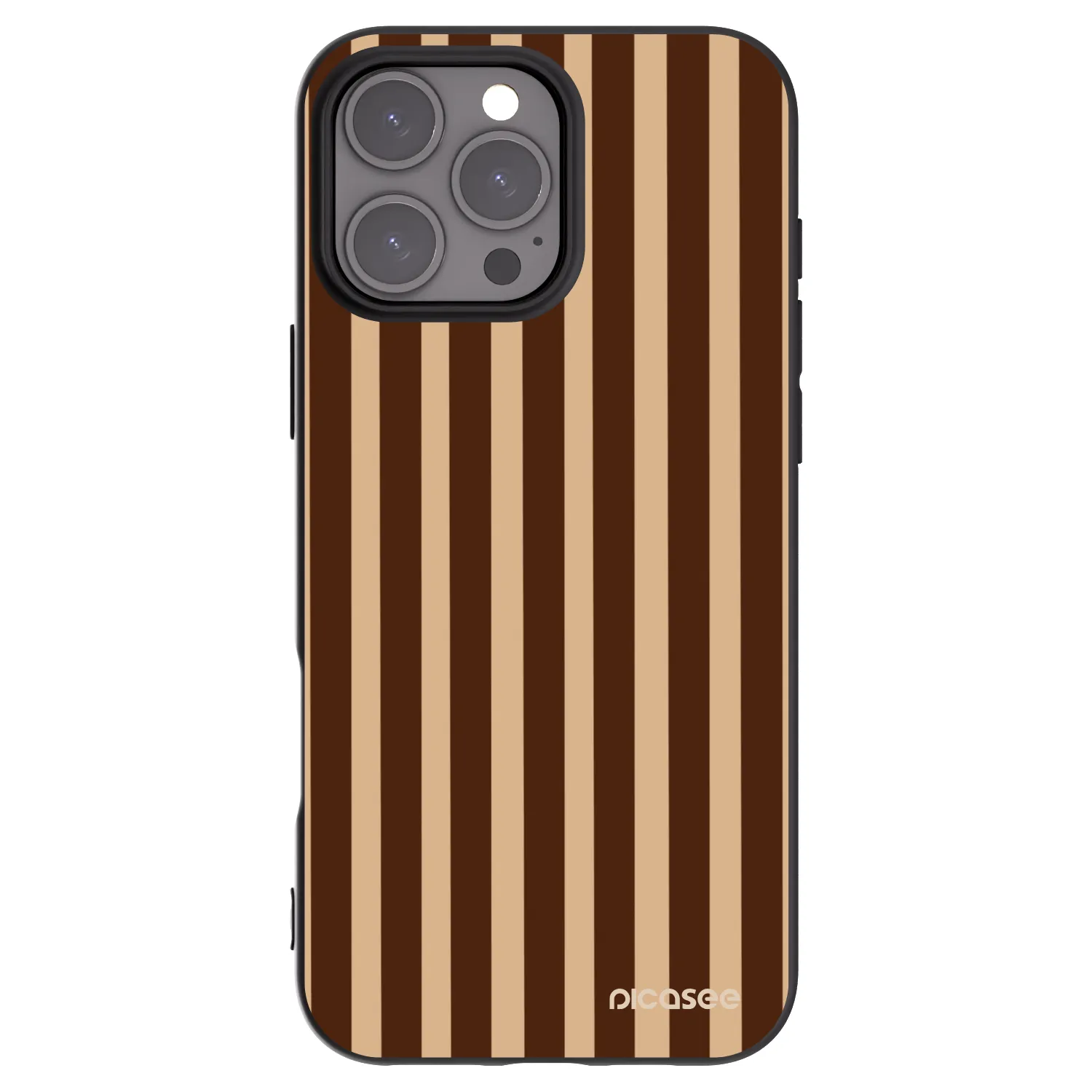 Picasee husă neagră din silicon pentru Apple iPhone 16 Pro Max - Brown lines