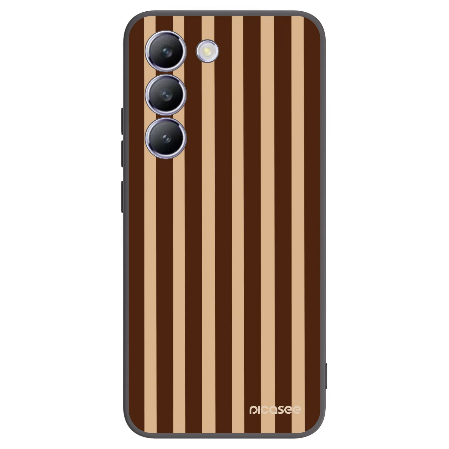 Picasee husă neagră din silicon pentru Vivo V40 SE 5G - Brown lines