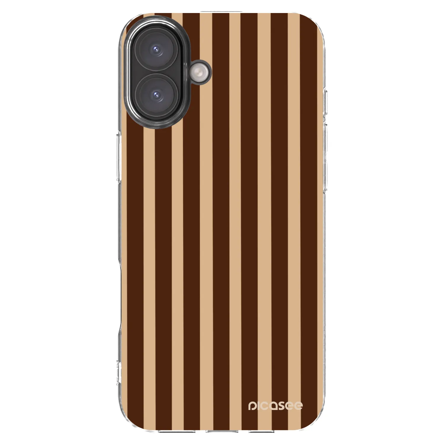 Picasee husă transparentă din silicon pentru Apple iPhone 16 Plus - Brown lines
