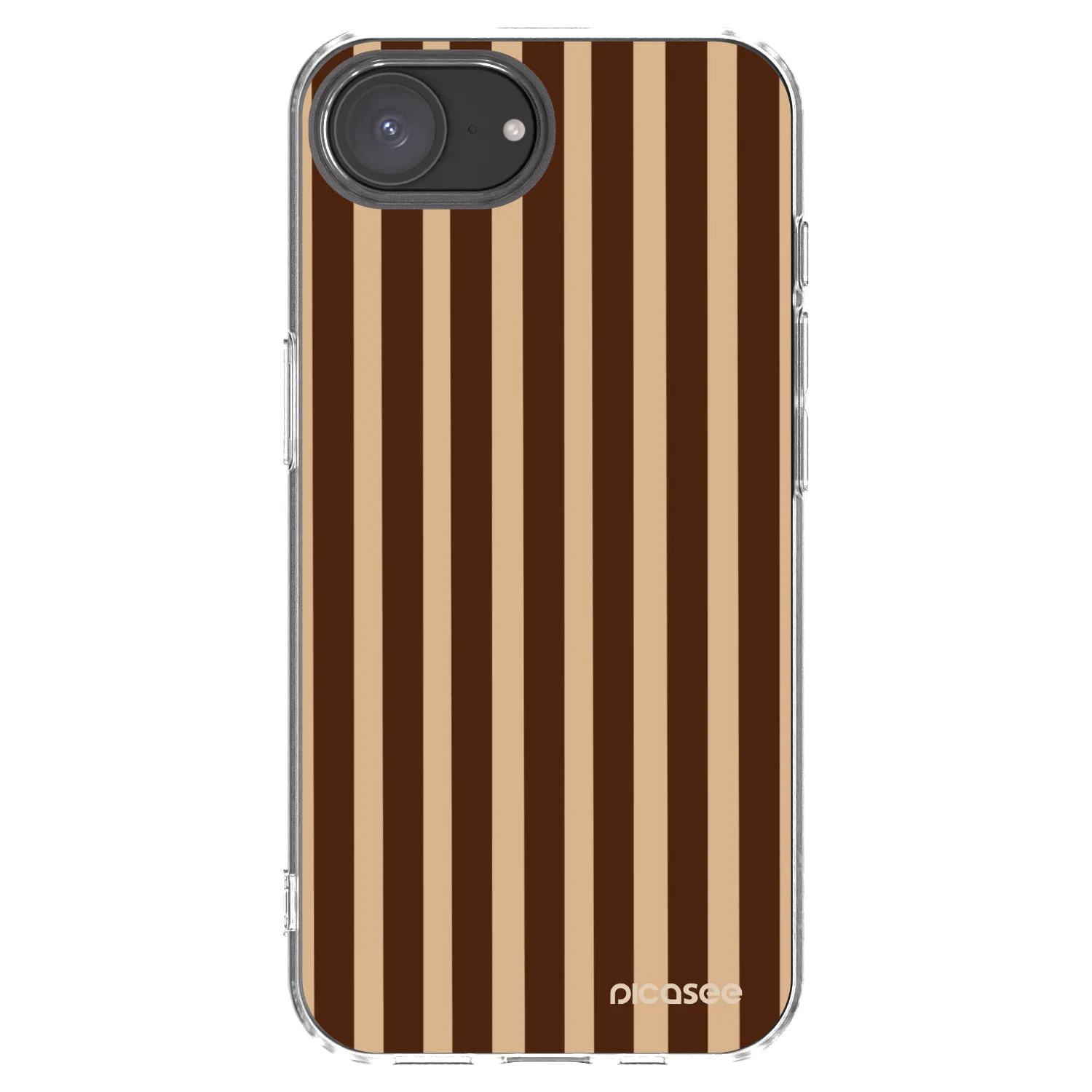 Picasee husă transparentă din silicon pentru Apple iPhone 16e - Brown lines