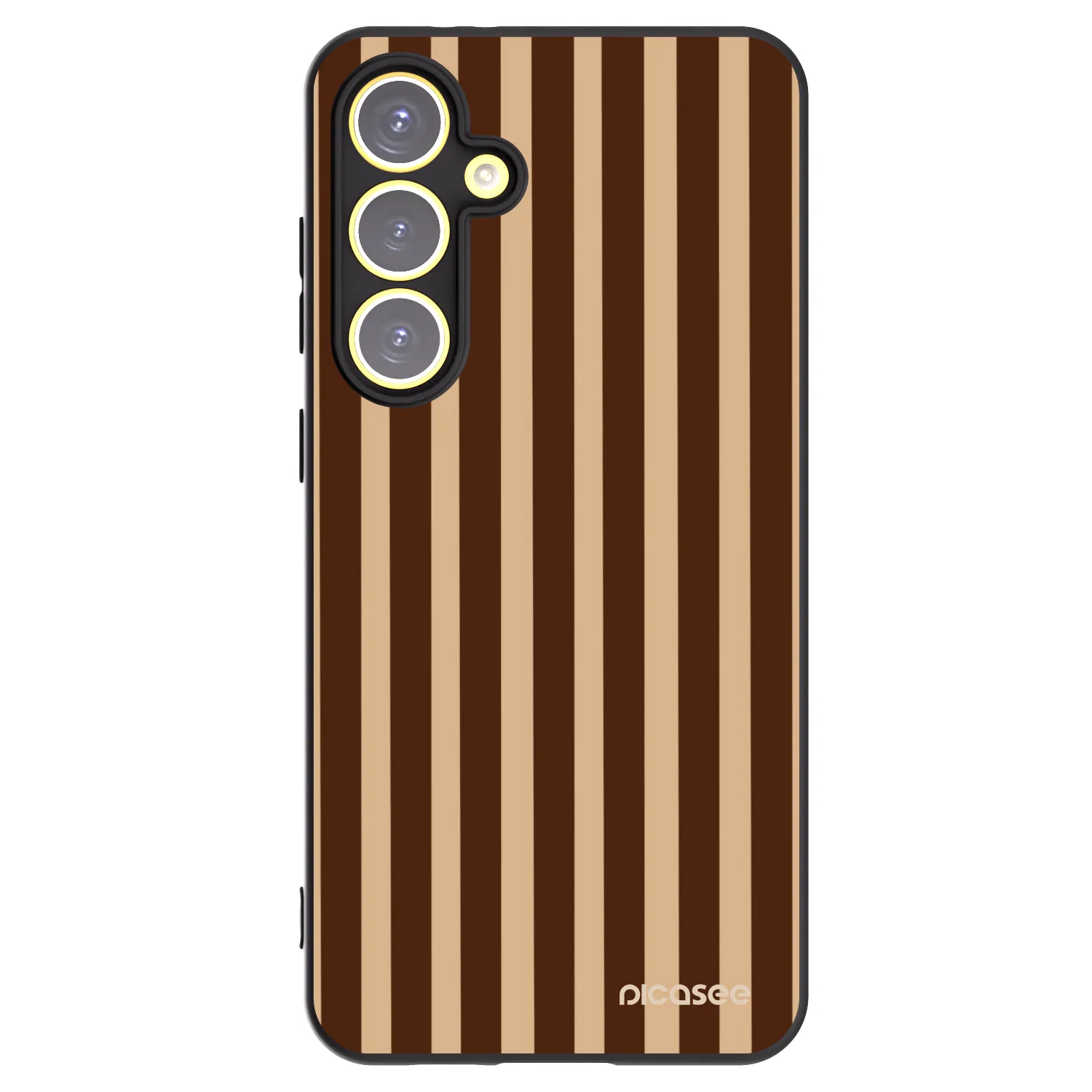 Picasee husă neagră din silicon pentru Samsung Galaxy S24 FE S721B - Brown lines