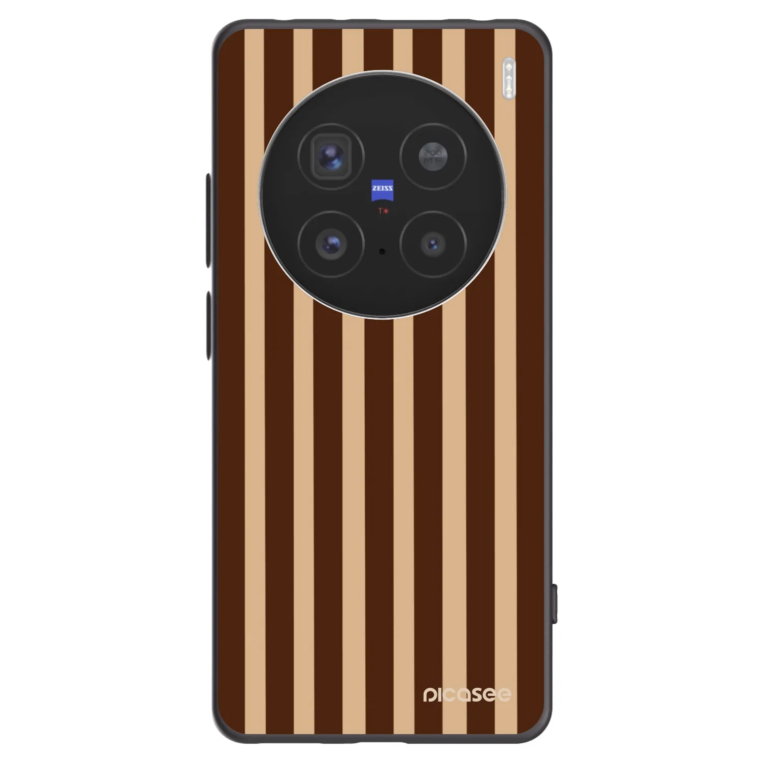 Picasee husă neagră din silicon pentru Vivo X200 Pro - Brown lines