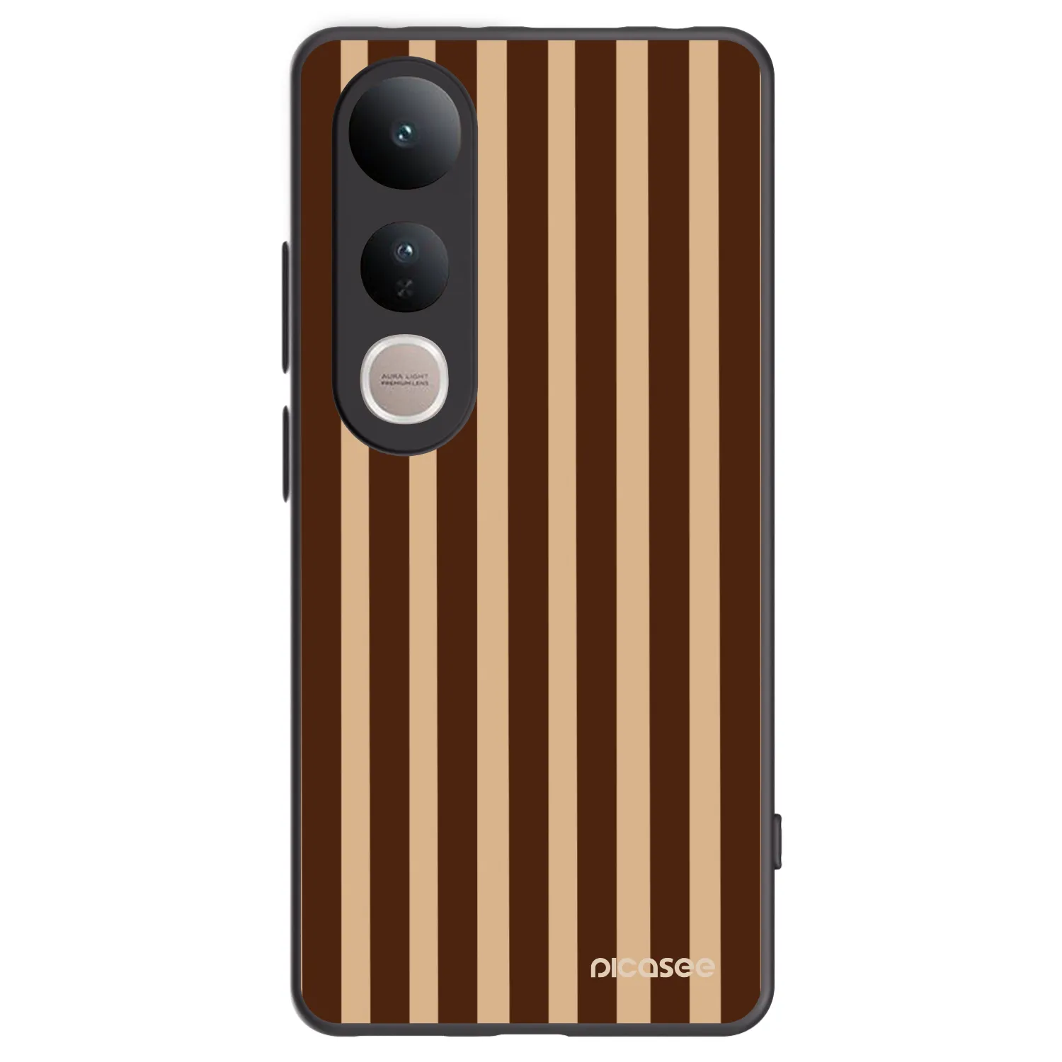 Picasee husă neagră din silicon pentru Vivo V50 Lite 5G - Brown lines