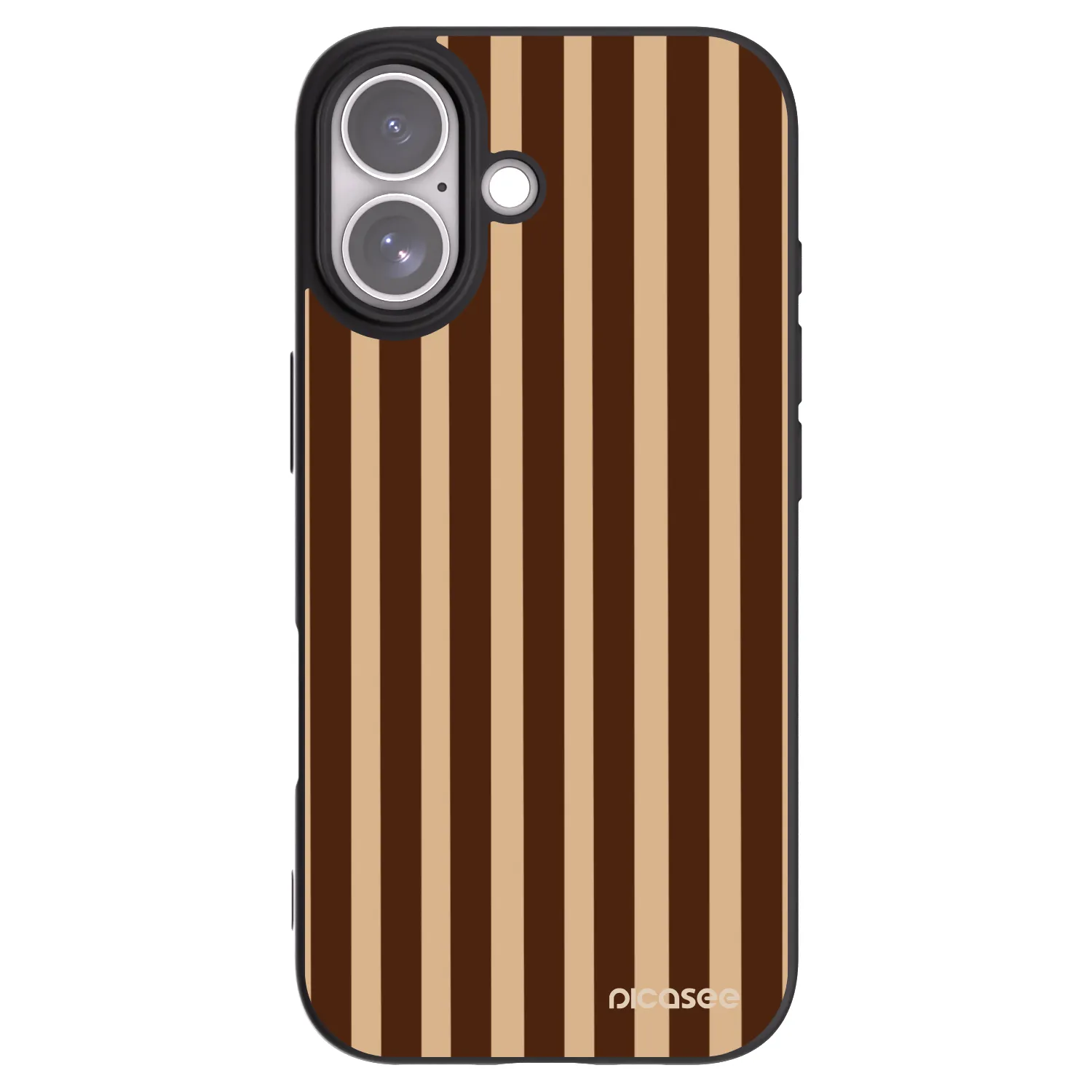 Picasee husă neagră din silicon pentru Apple iPhone 17 - Brown lines