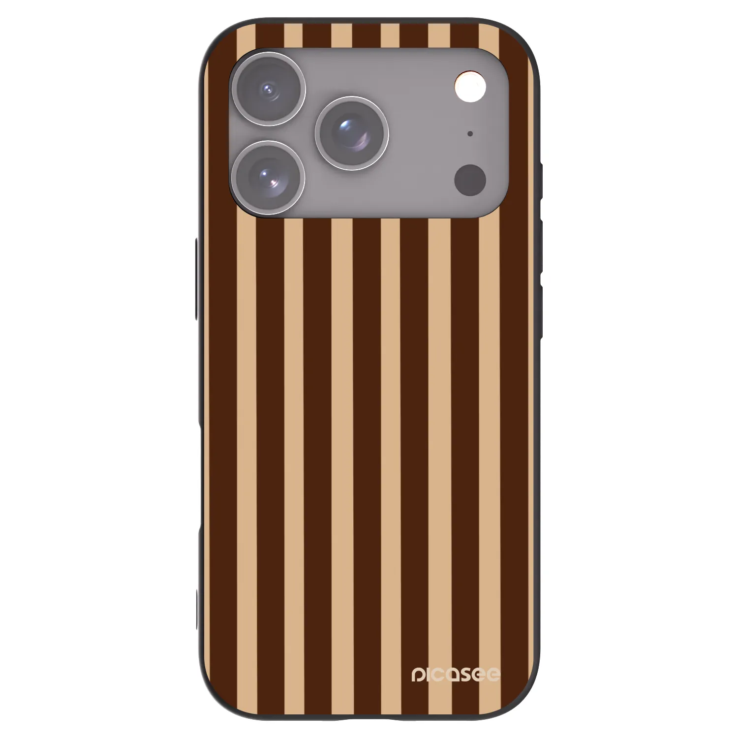 Picasee husă neagră din silicon pentru Apple iPhone 17 Pro - Brown lines