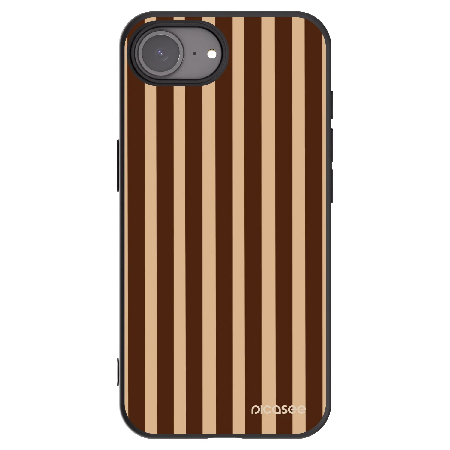 Picasee husă neagră din silicon pentru Apple iPhone 17e - Brown lines