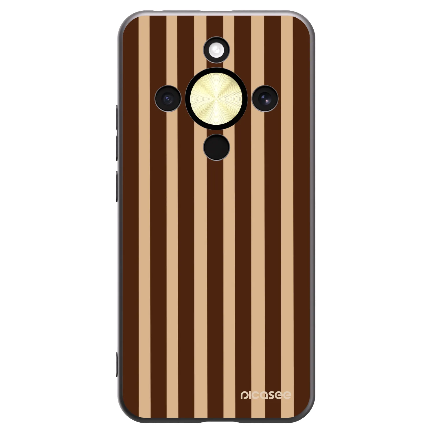 Picasee husă neagră din silicon pentru Honor Magic8 Lite 5G - Brown lines