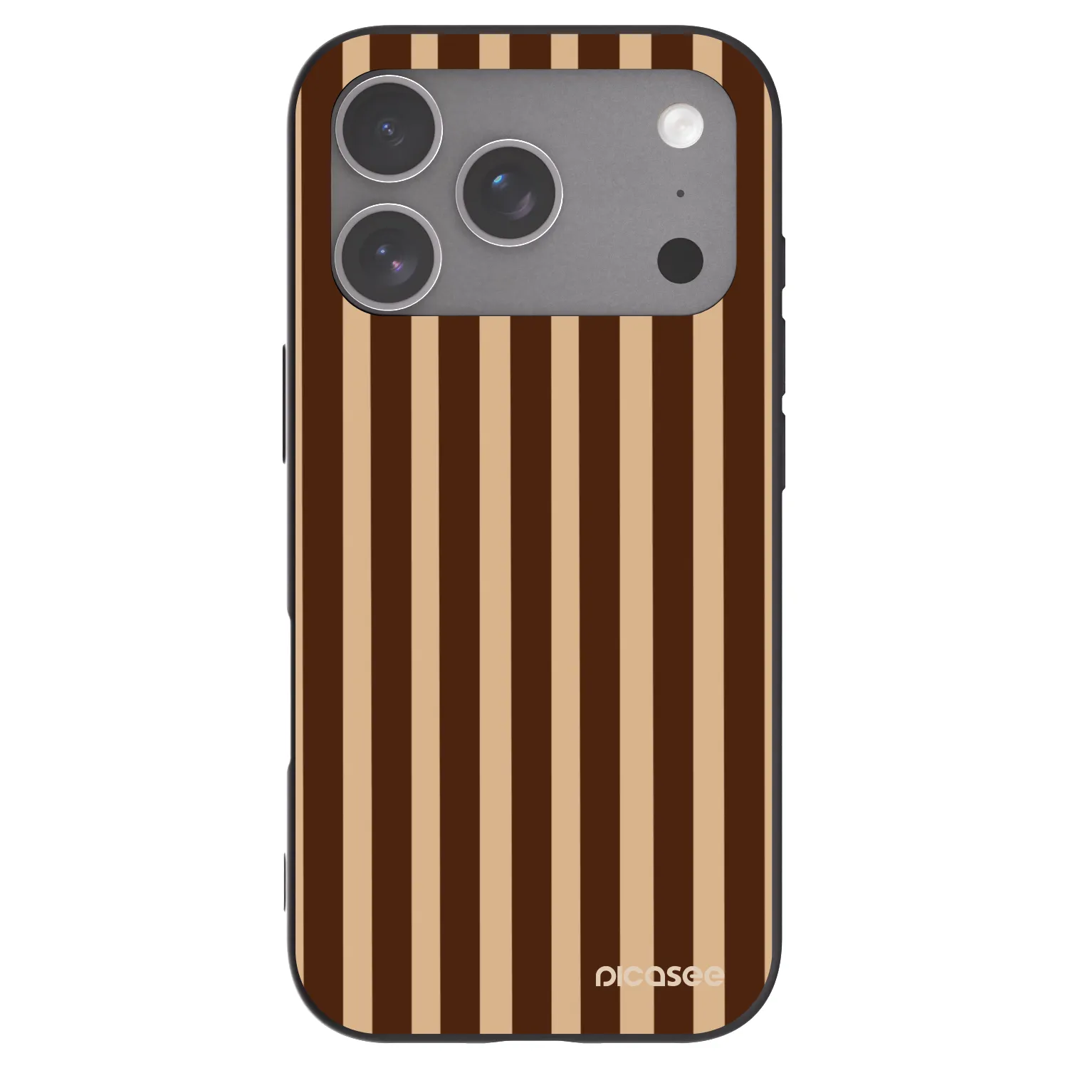 Picasee husă neagră din silicon pentru Apple iPhone 18 Pro - Brown lines