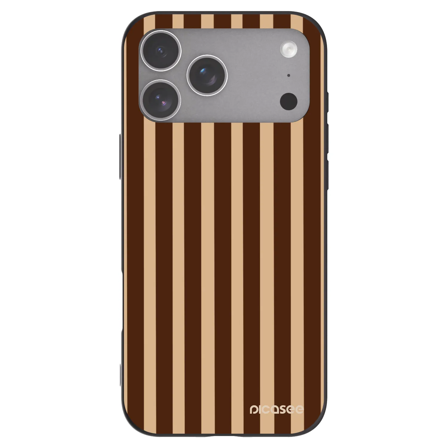 Picasee husă neagră din silicon pentru Apple iPhone 18 Pro Max - Brown lines
