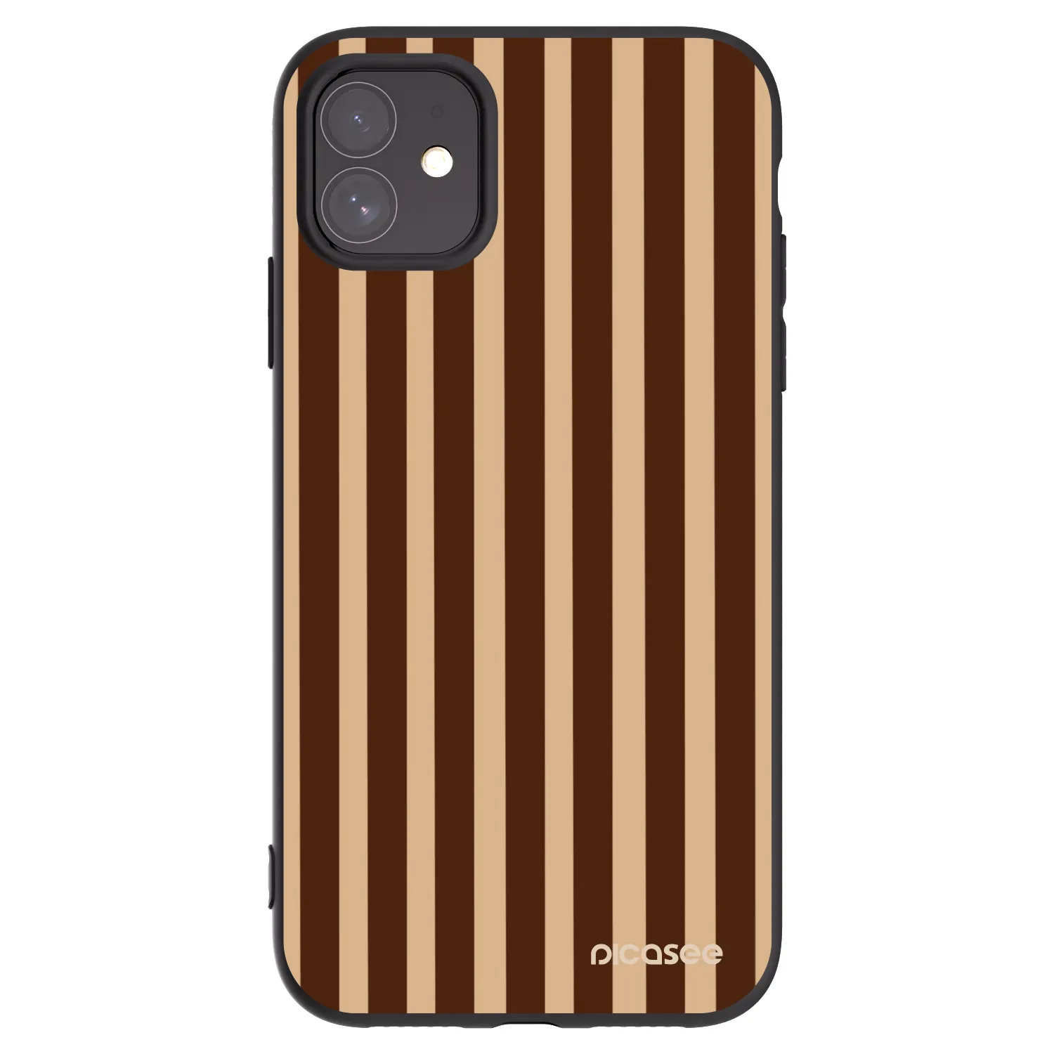 Picasee husă neagră din silicon pentru Apple iPhone 11 - Brown lines