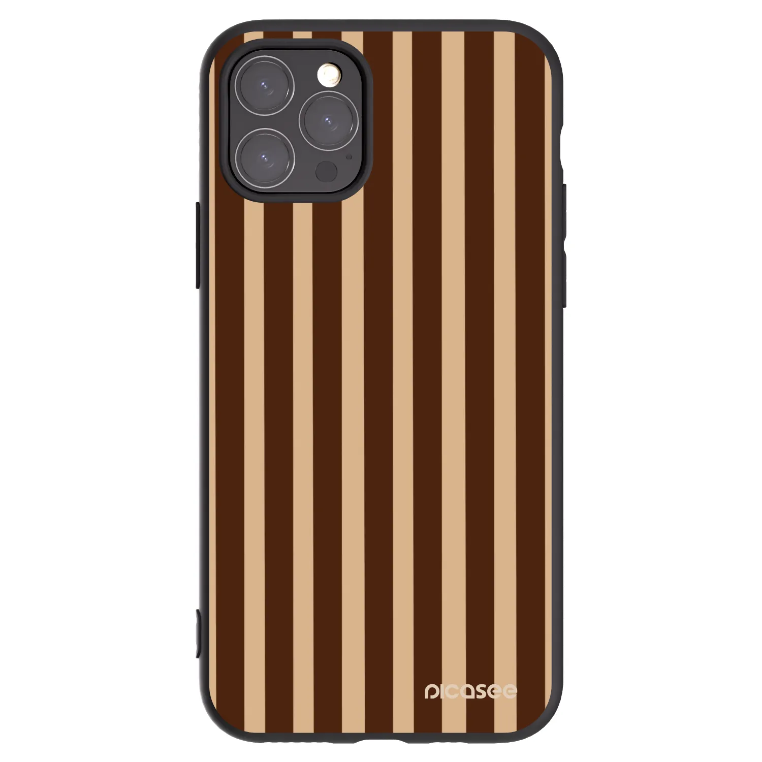 Picasee husă neagră din silicon pentru Apple iPhone 11 Pro - Brown lines