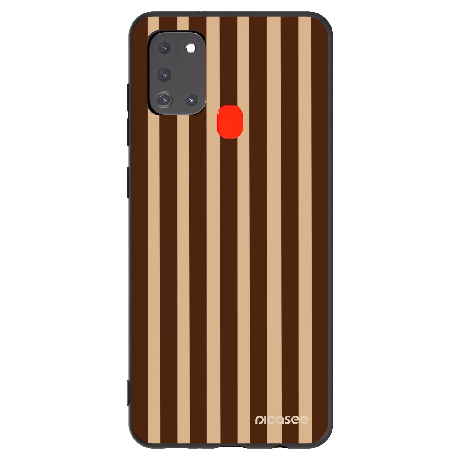Picasee husă neagră din silicon pentru Samsung Galaxy A21s - Brown lines
