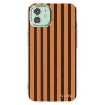 Picasee husă transparentă din silicon pentru Apple iPhone 12 - Caramel lines
