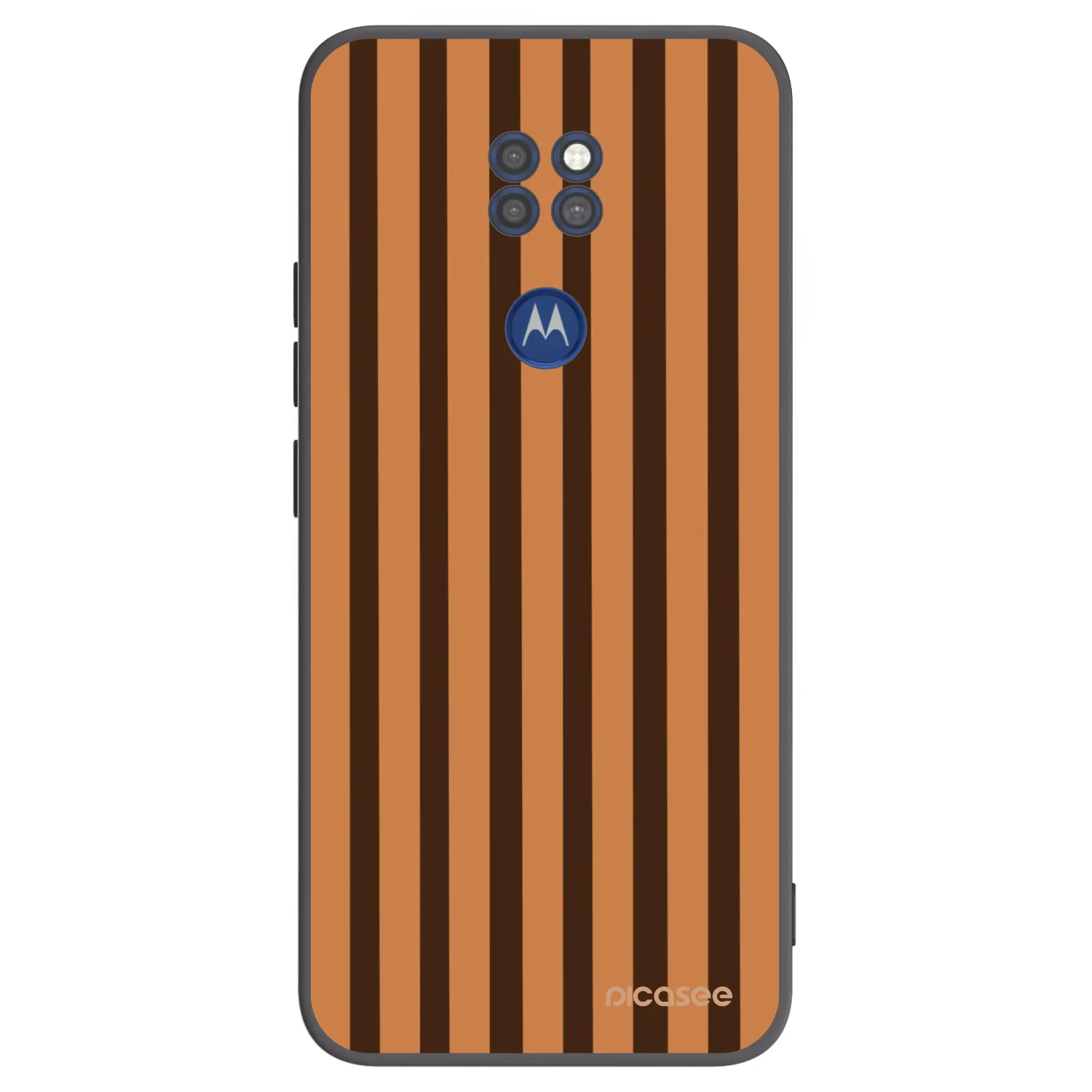 Picasee husă neagră din silicon pentru Motorola Moto G9 Play - Caramel lines