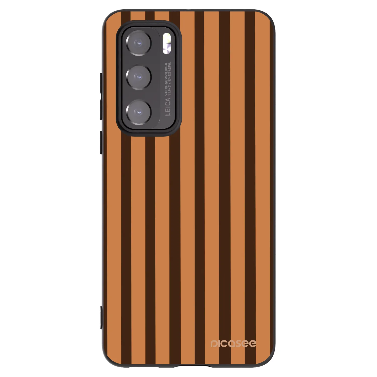 Picasee husă neagră din silicon pentru Huawei P40 - Caramel lines