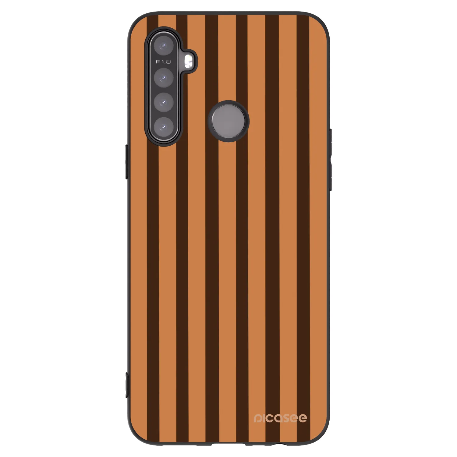 Picasee husă neagră din silicon pentru Realme 6i - Caramel lines