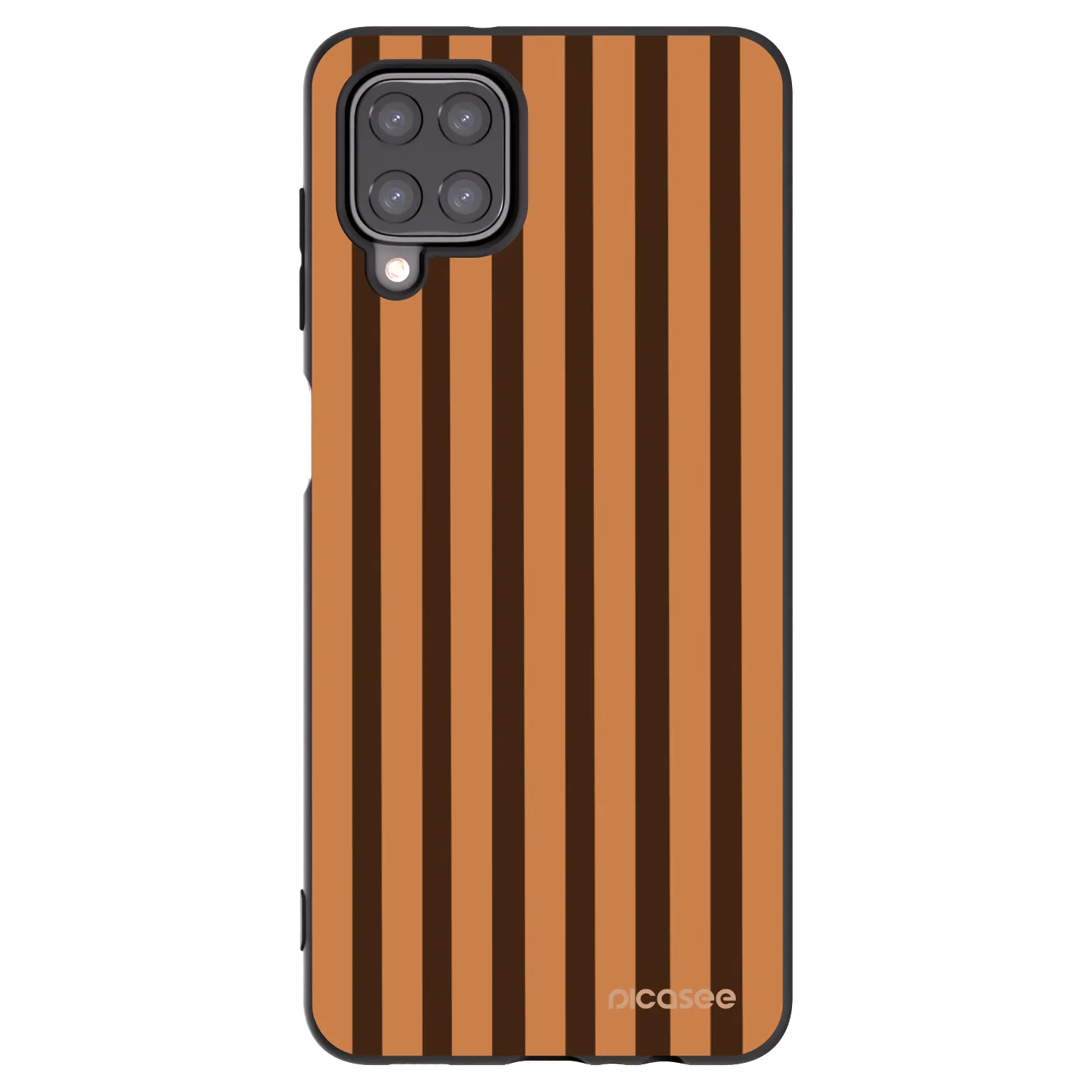 Picasee husă neagră din silicon pentru Samsung Galaxy A12 A125F - Caramel lines