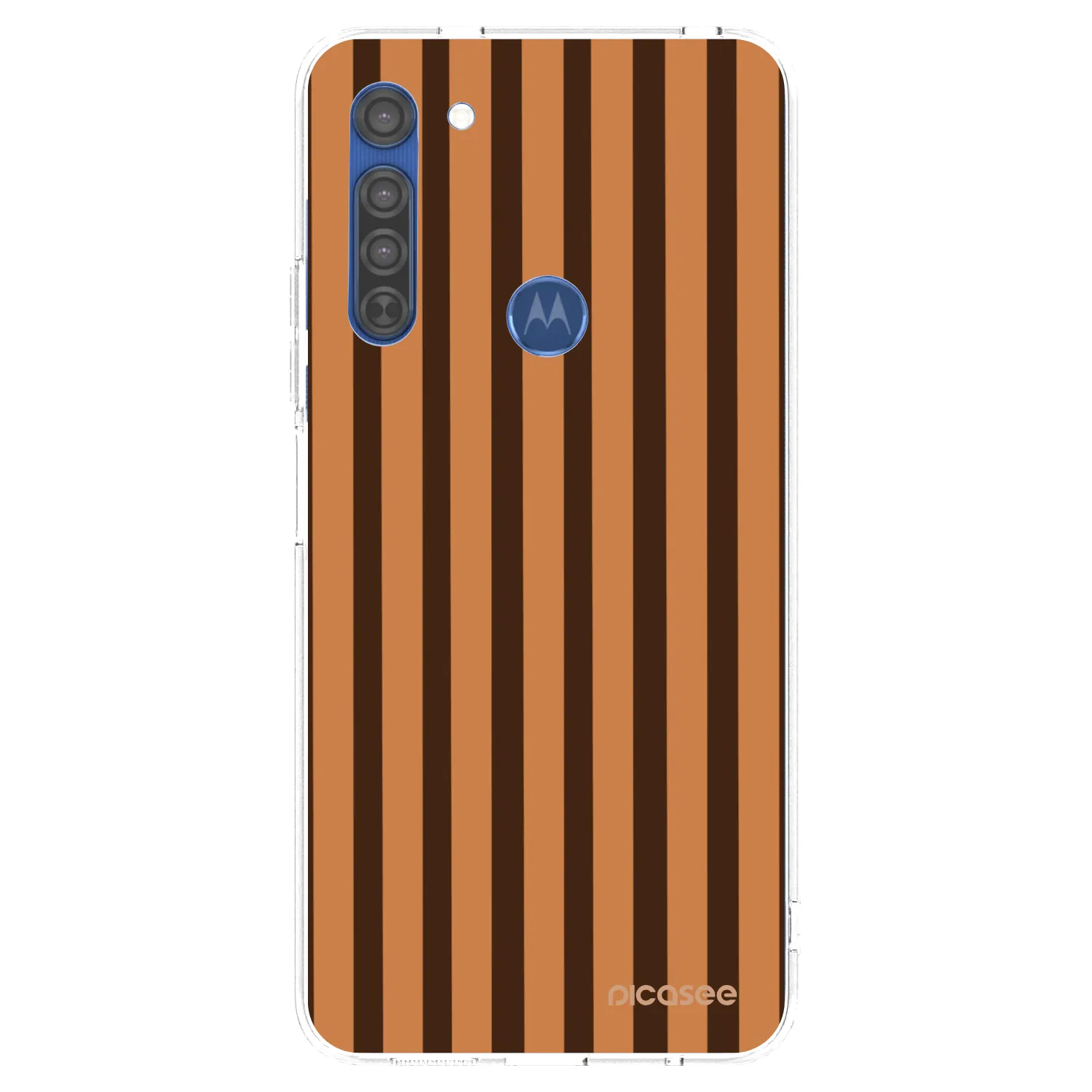 Picasee husă transparentă din silicon pentru Motorola Moto G8 - Caramel lines