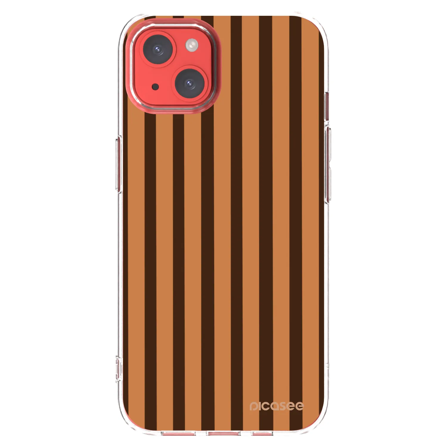 Picasee husă transparentă din silicon pentru Apple iPhone 13 - Caramel lines