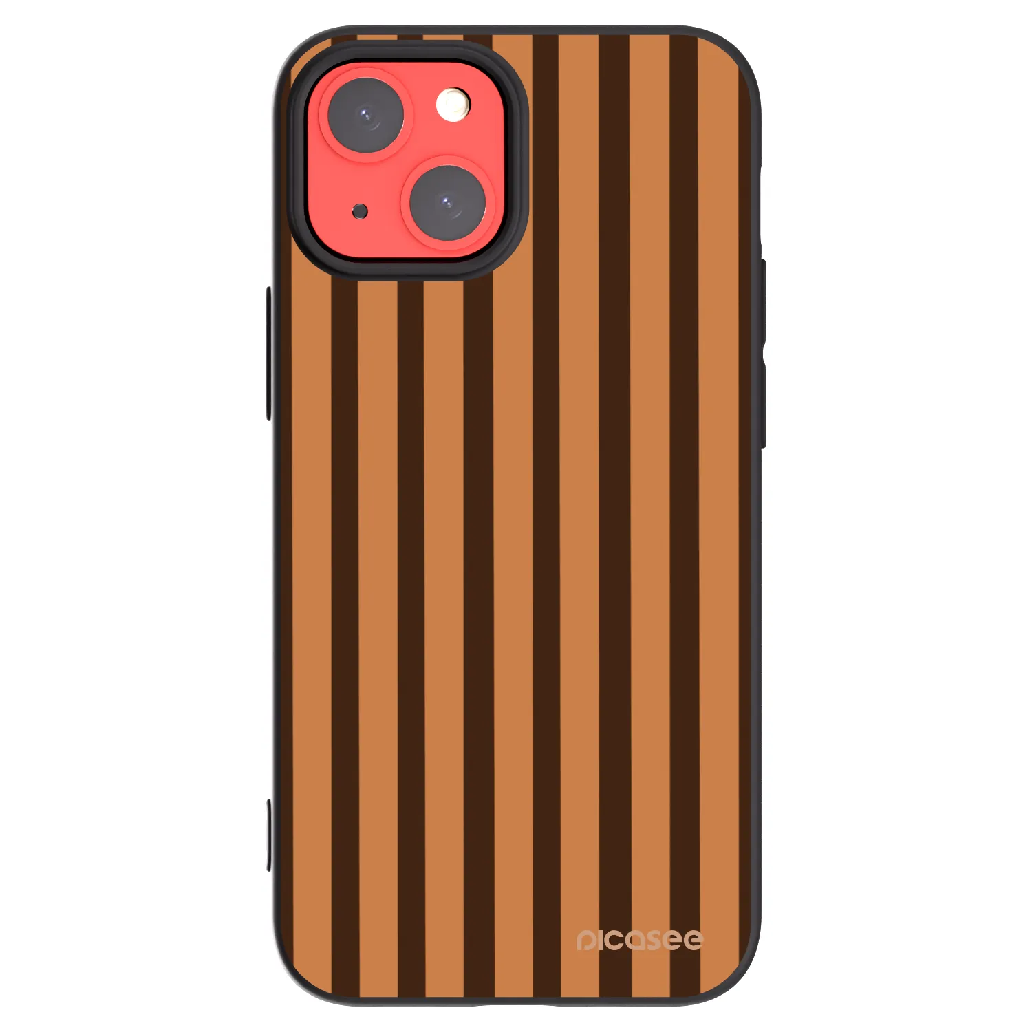 Picasee husă neagră din silicon pentru Apple iPhone 13 mini - Caramel lines