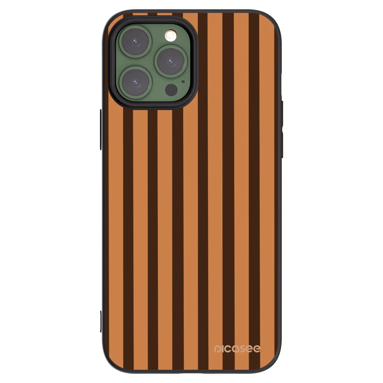 Picasee husă neagră din silicon pentru Apple iPhone 13 Pro Max - Caramel lines