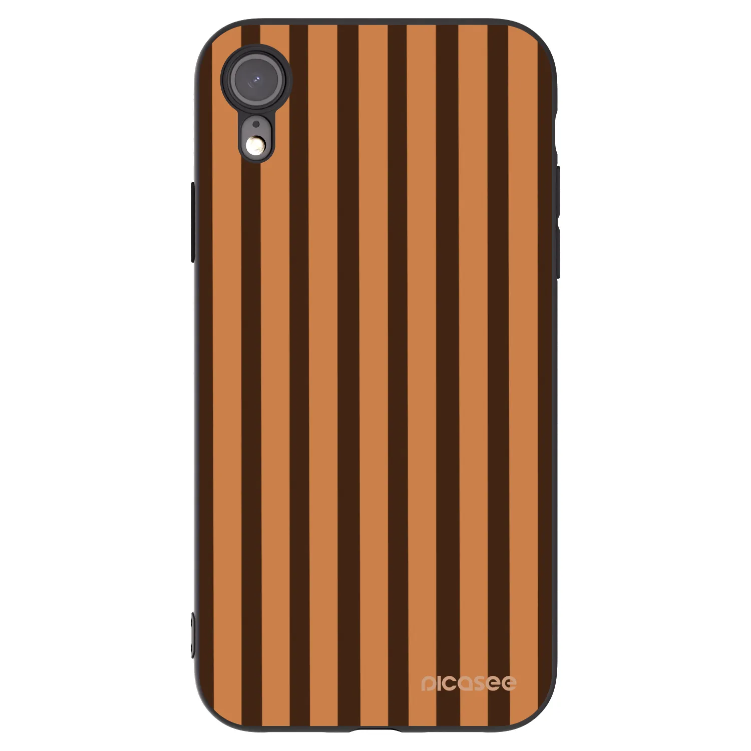 Picasee husă neagră din silicon pentru Apple iPhone XR - Caramel lines