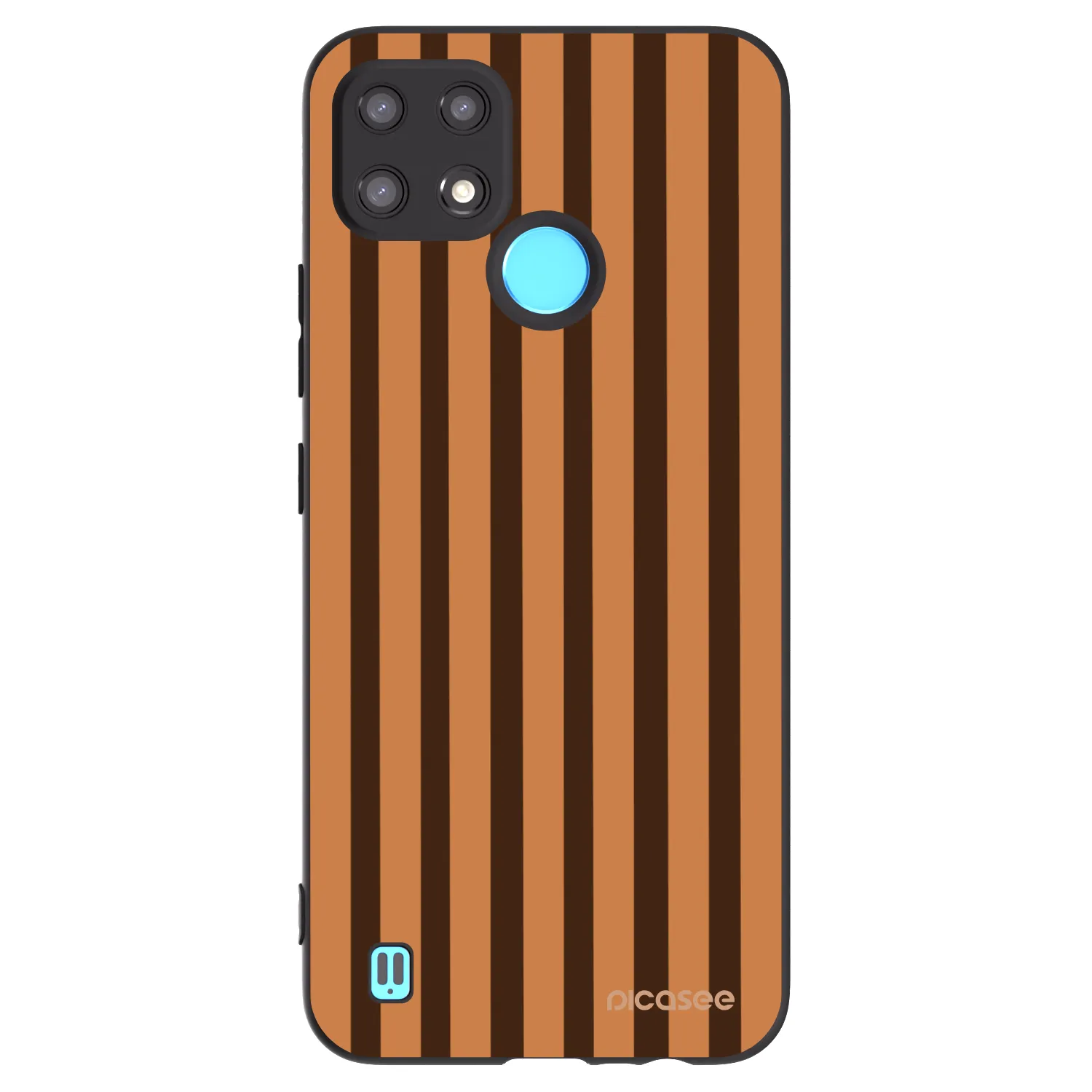 Picasee husă neagră din silicon pentru Realme C21 - Caramel lines