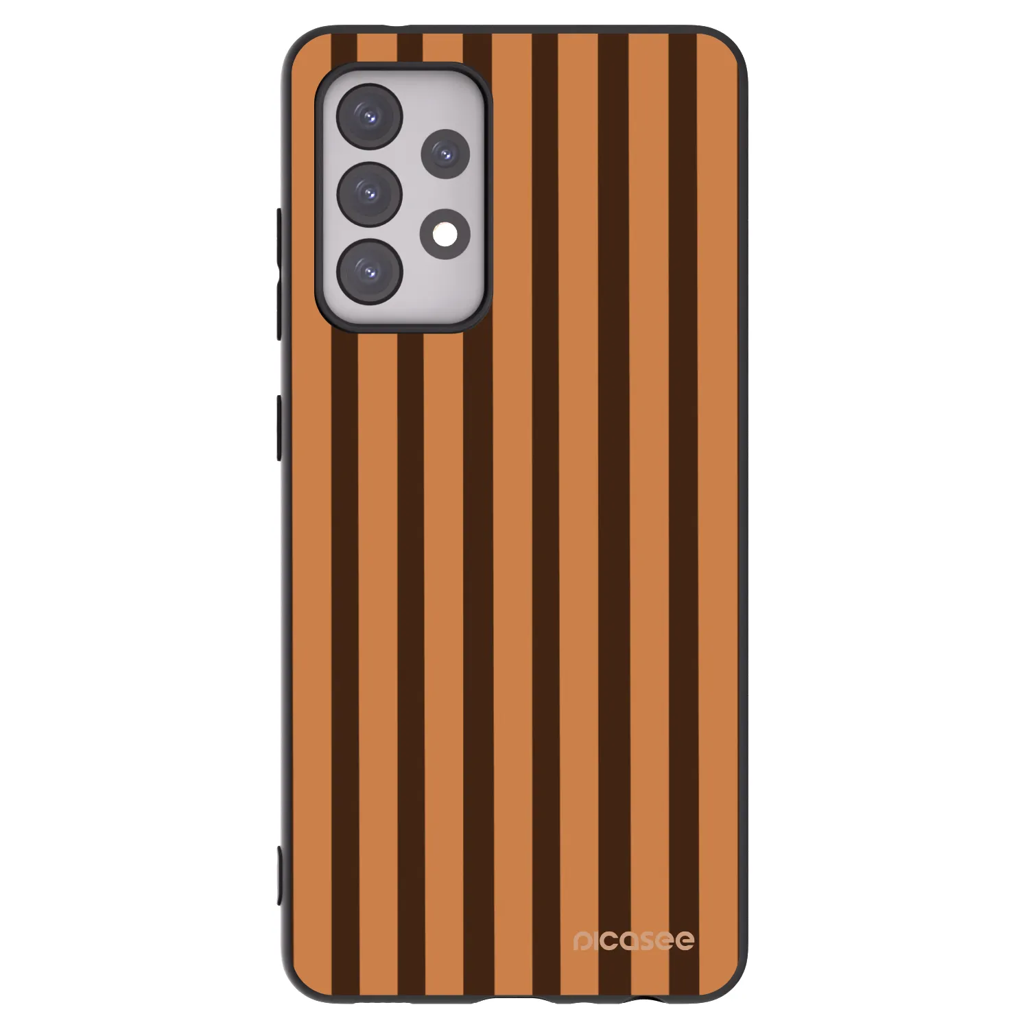 Picasee husă neagră din silicon pentru Samsung Galaxy A52s 5G A528B - Caramel lines